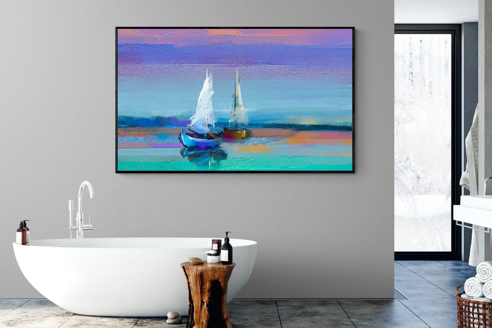 Sails-Wall_Art-180 x 110cm-Mounted Canvas-Black-Pixalot