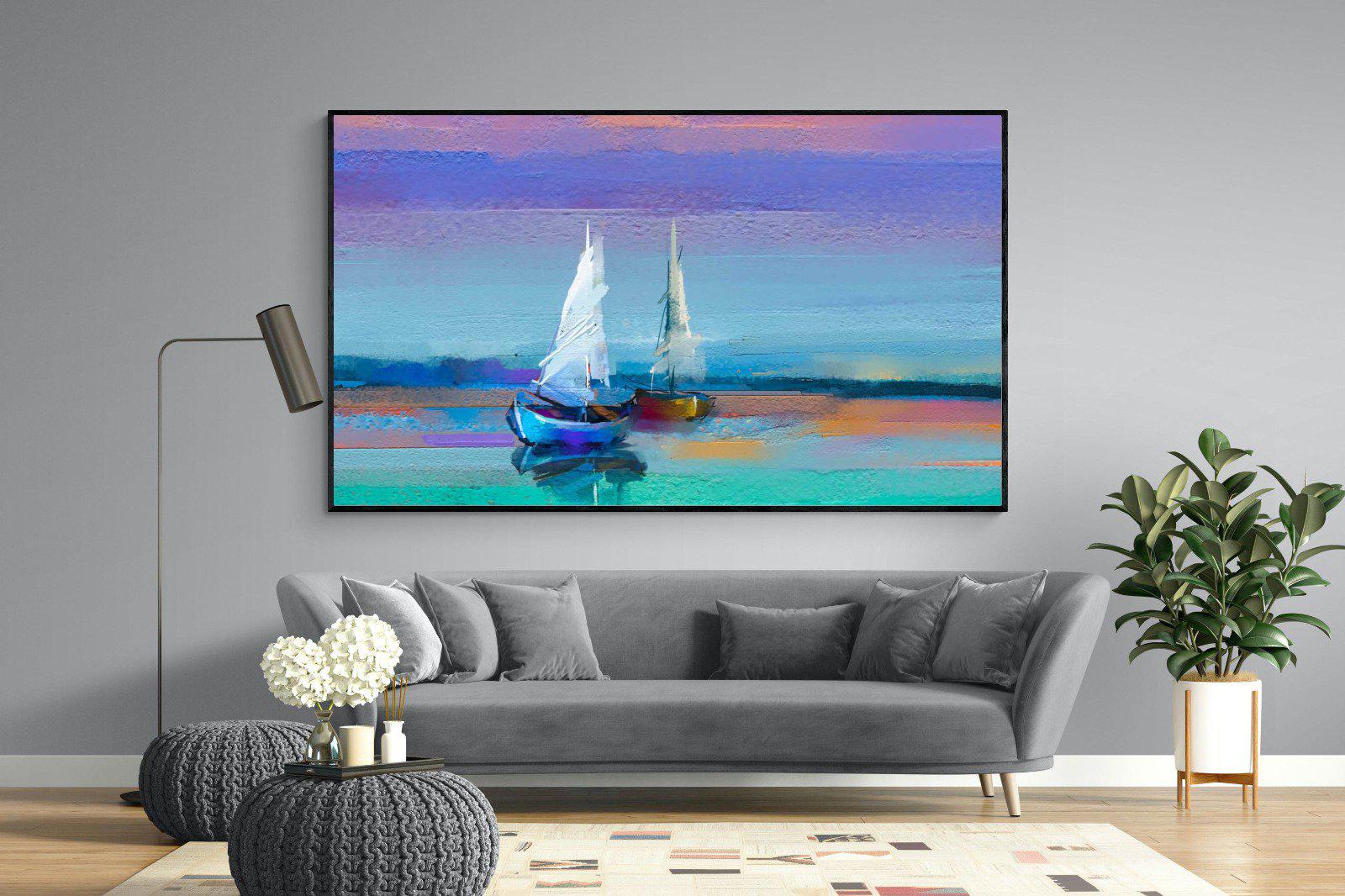 Sails-Wall_Art-220 x 130cm-Mounted Canvas-Black-Pixalot