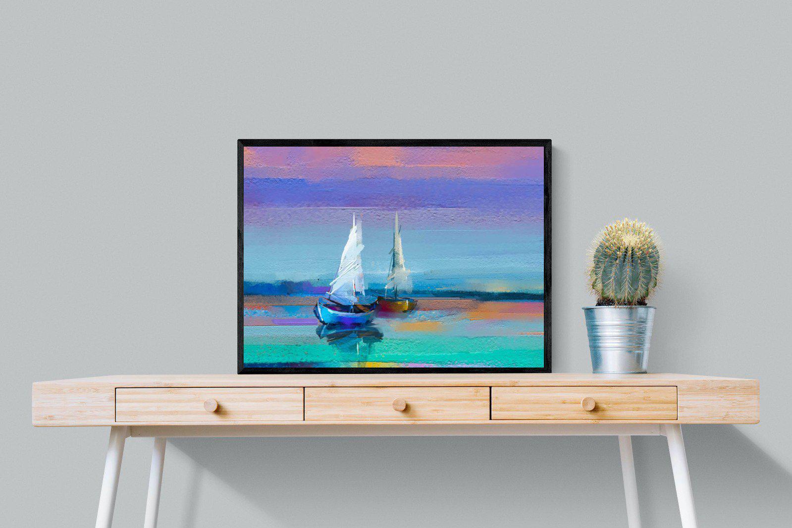 Sails-Wall_Art-80 x 60cm-Mounted Canvas-Black-Pixalot
