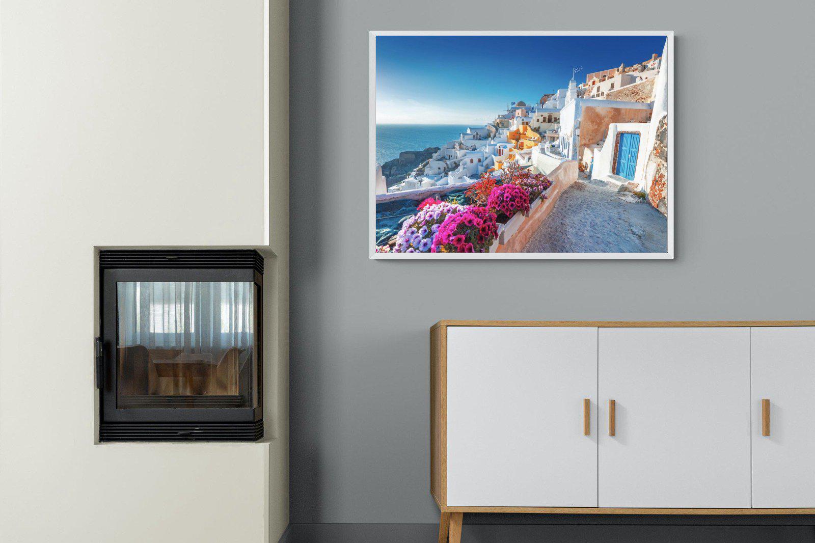 Santorini-Wall_Art-100 x 75cm-Mounted Canvas-White-Pixalot