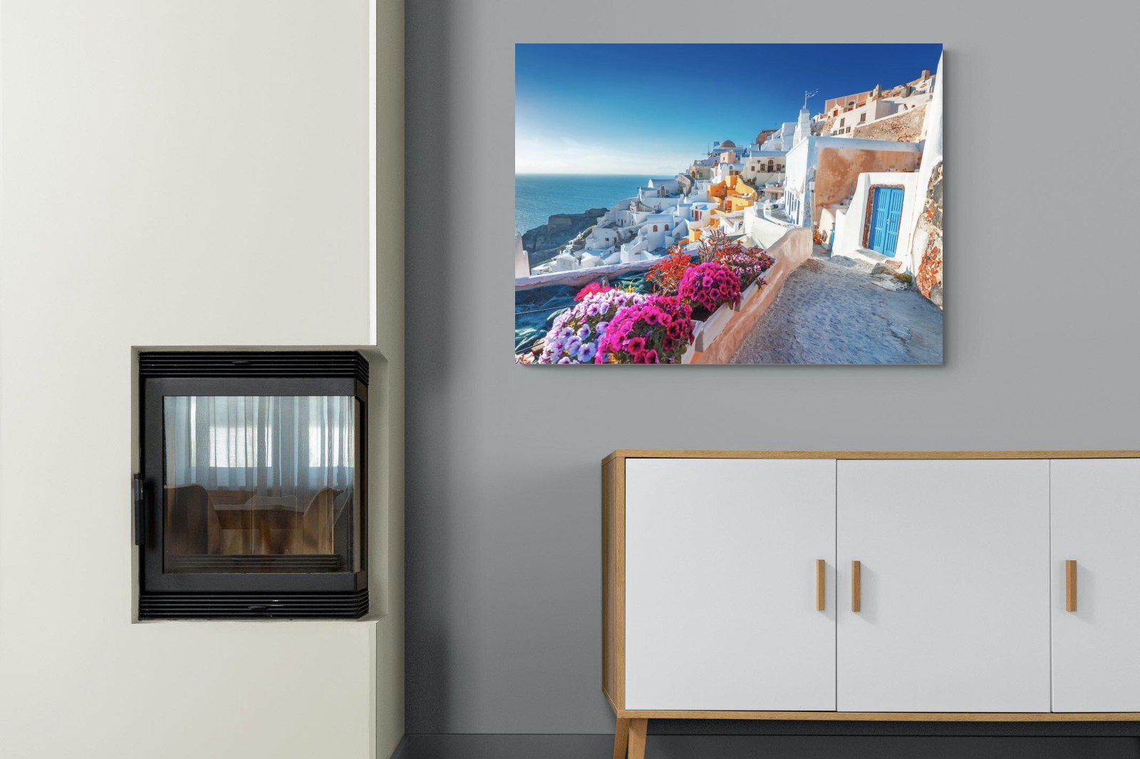 Santorini-Wall_Art-100 x 75cm-Mounted Canvas-No Frame-Pixalot