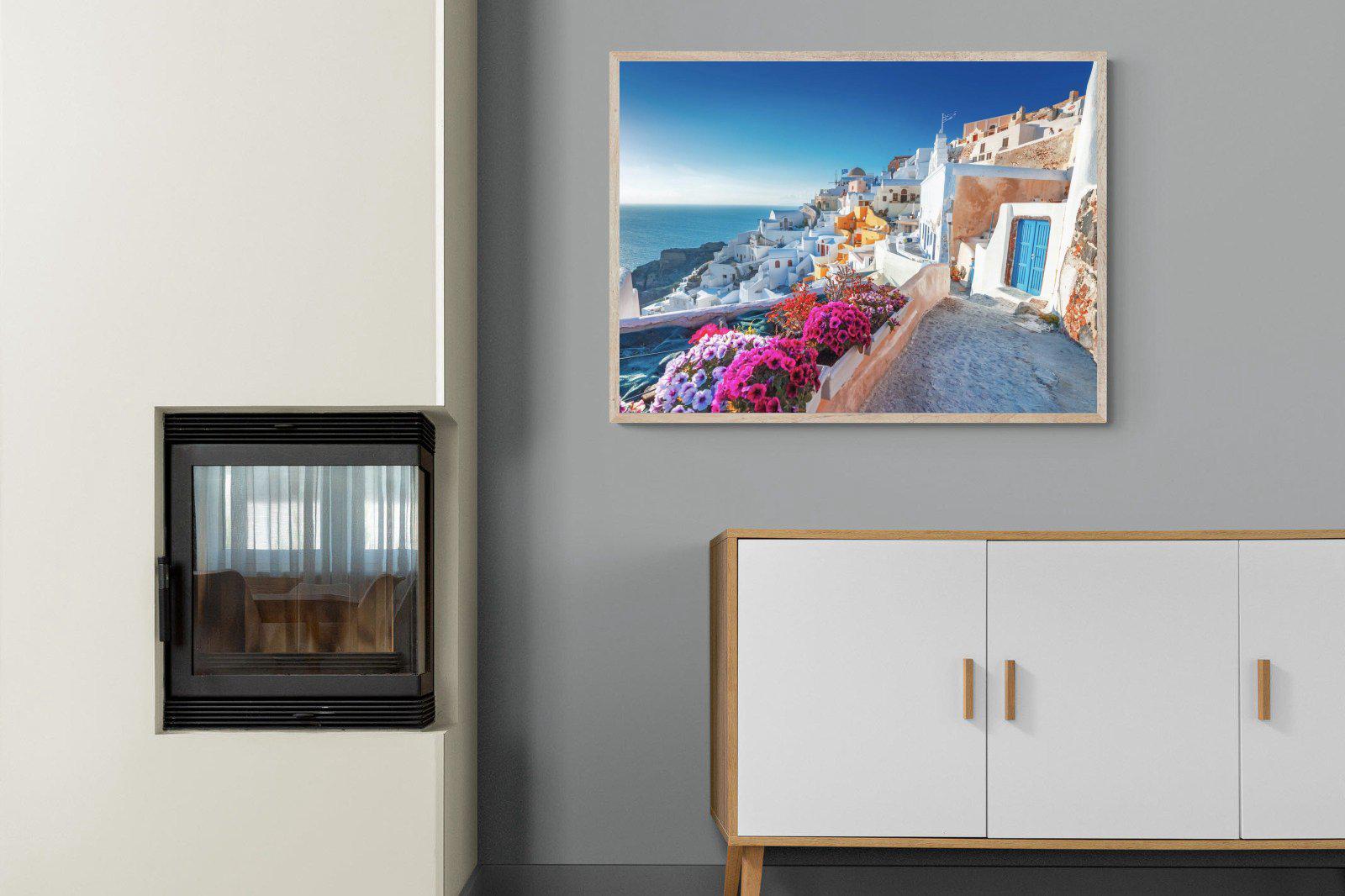 Santorini-Wall_Art-100 x 75cm-Mounted Canvas-Wood-Pixalot
