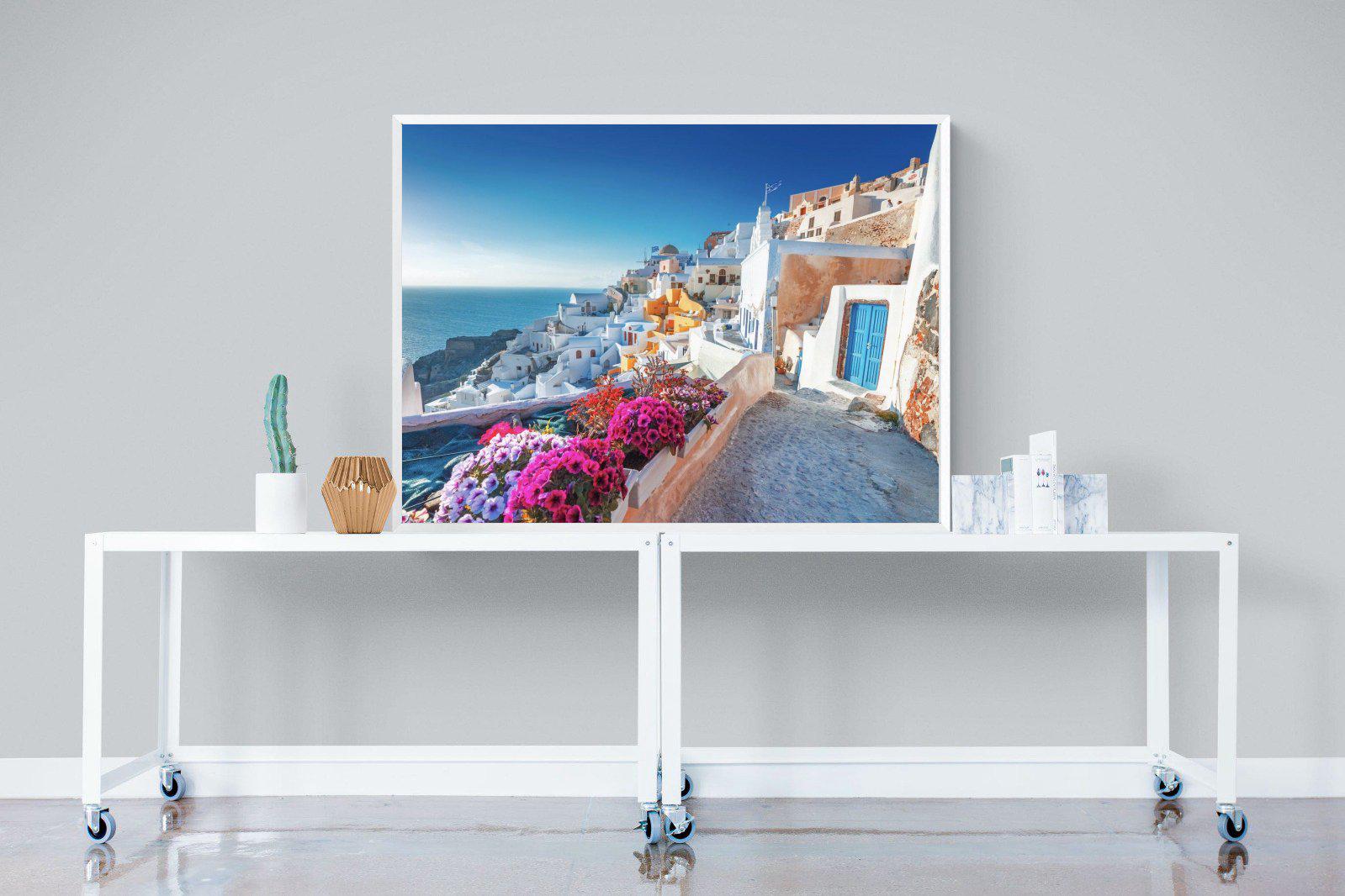 Santorini-Wall_Art-120 x 90cm-Mounted Canvas-White-Pixalot
