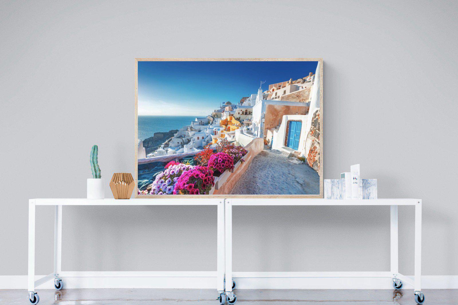 Santorini-Wall_Art-120 x 90cm-Mounted Canvas-Wood-Pixalot