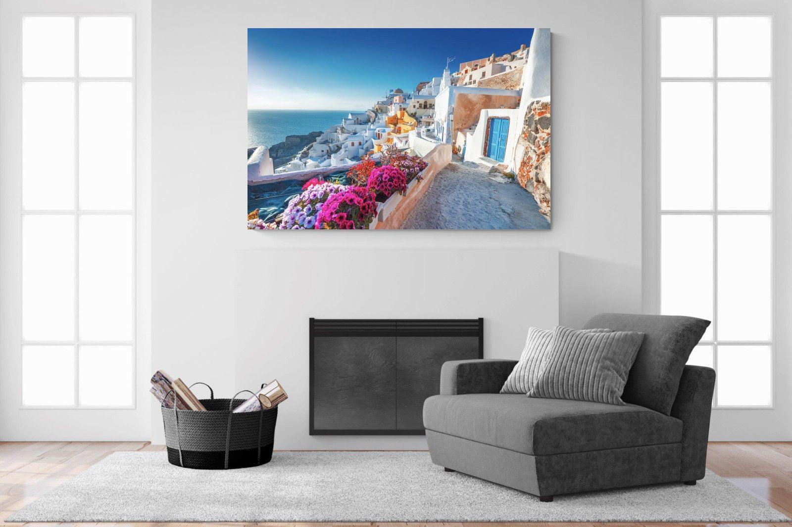Santorini-Wall_Art-150 x 100cm-Mounted Canvas-No Frame-Pixalot