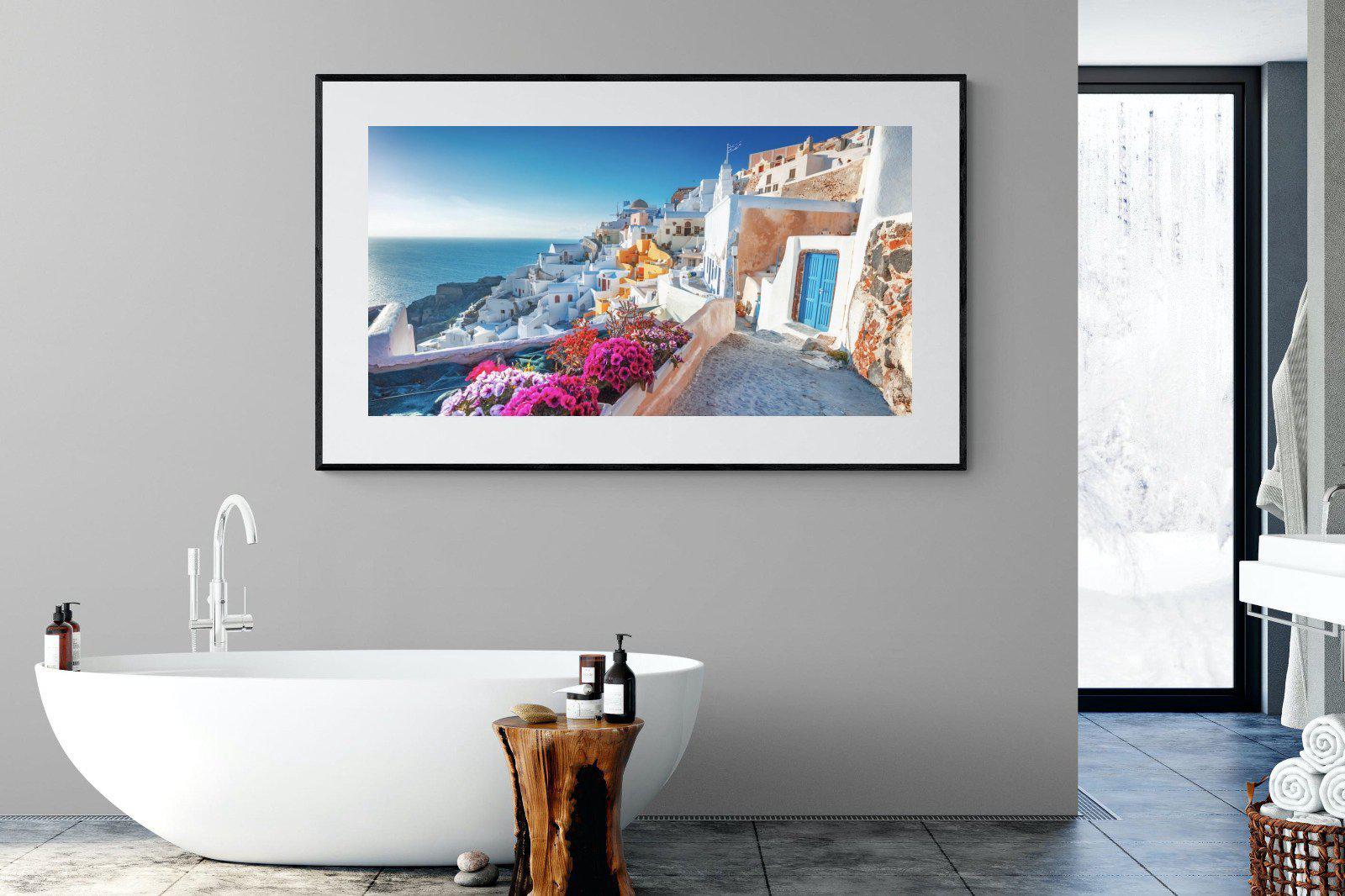 Santorini-Wall_Art-180 x 110cm-Framed Print-Black-Pixalot