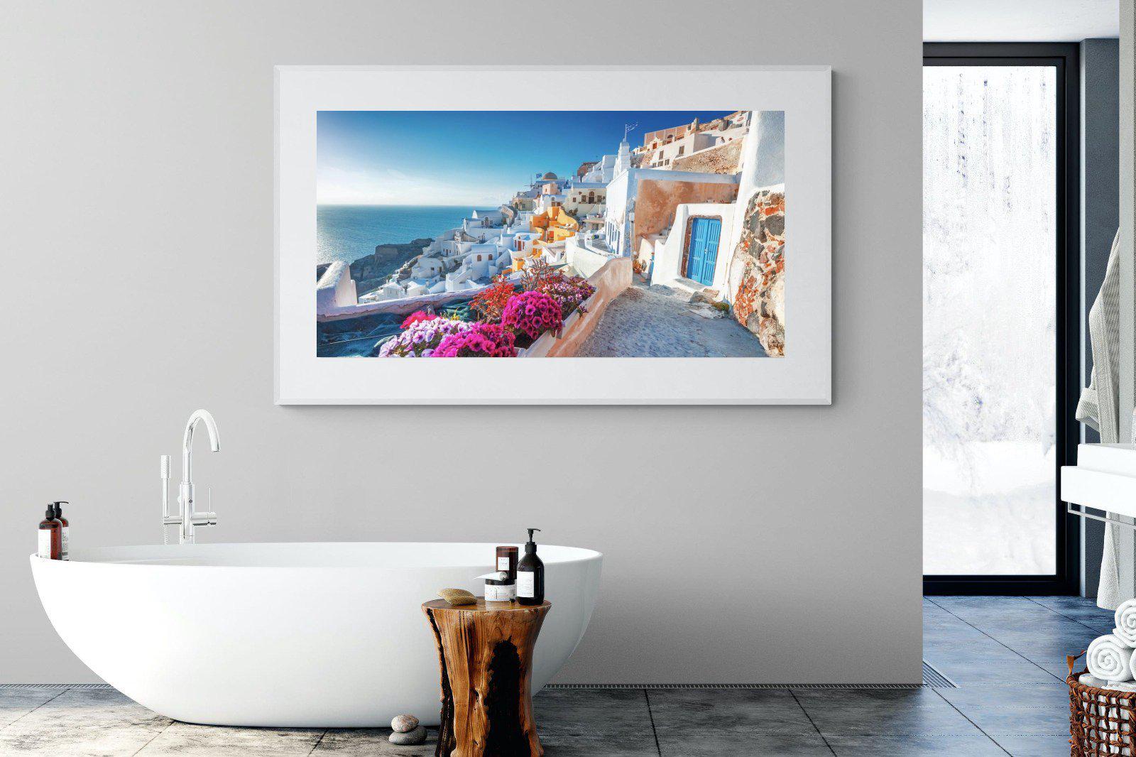 Santorini-Wall_Art-180 x 110cm-Framed Print-White-Pixalot
