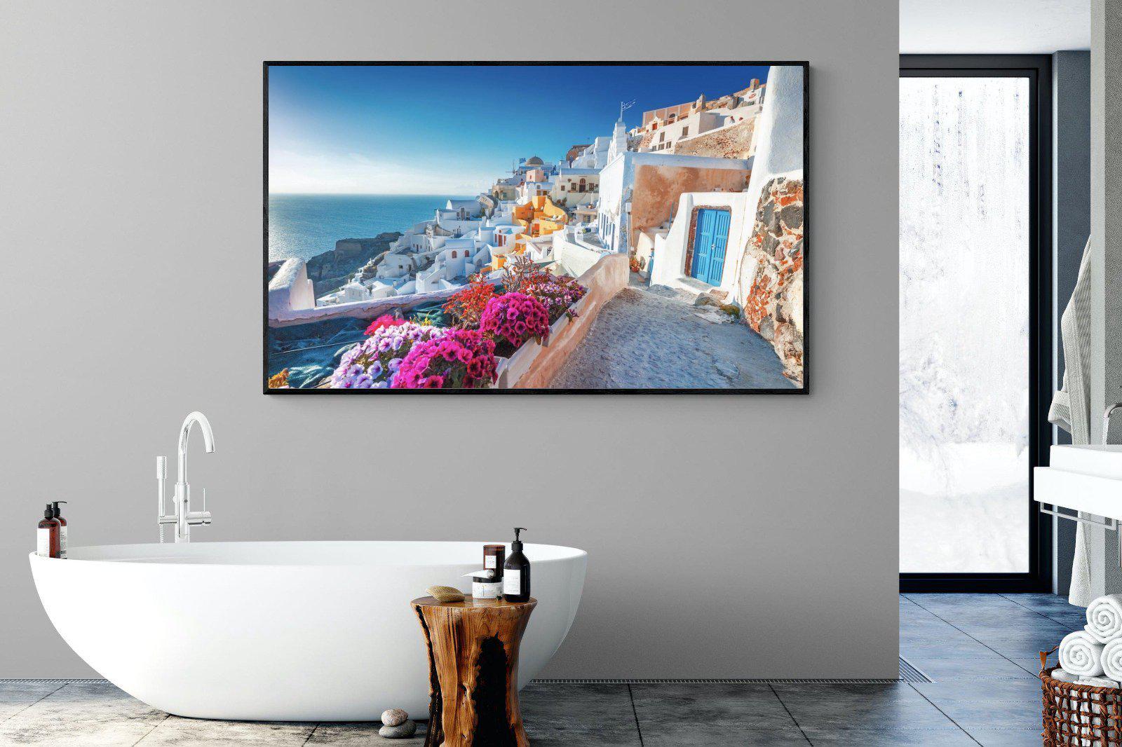 Santorini-Wall_Art-180 x 110cm-Mounted Canvas-Black-Pixalot