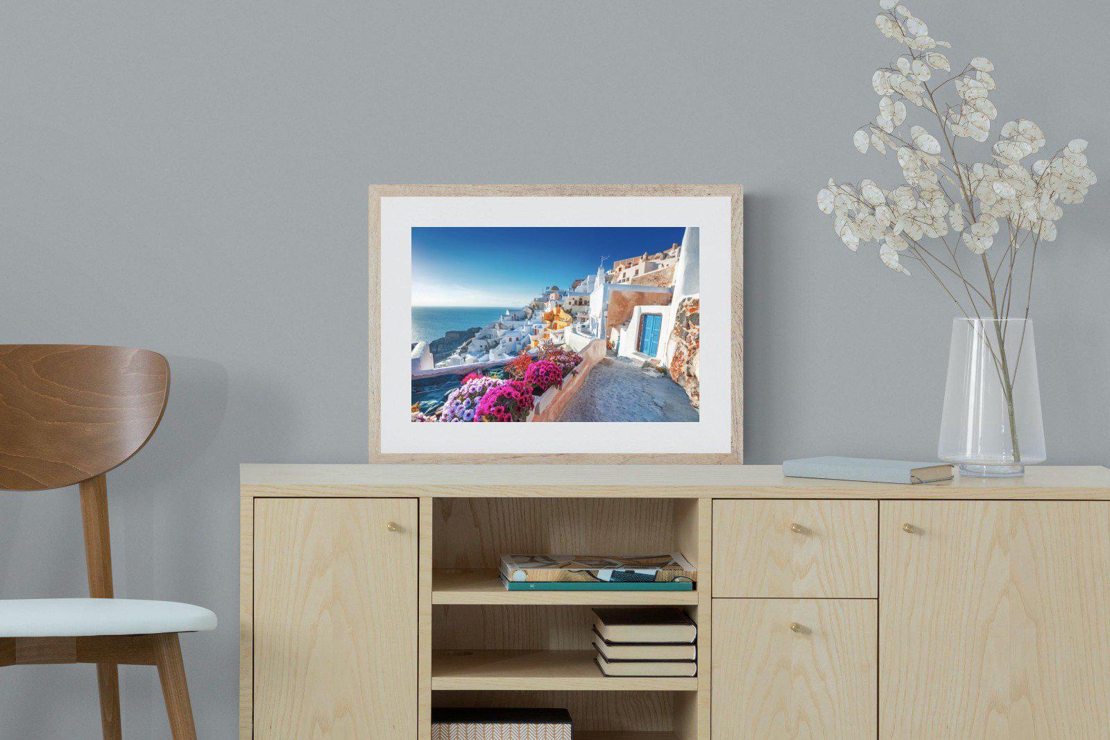 Santorini-Wall_Art-60 x 45cm-Framed Print-Wood-Pixalot