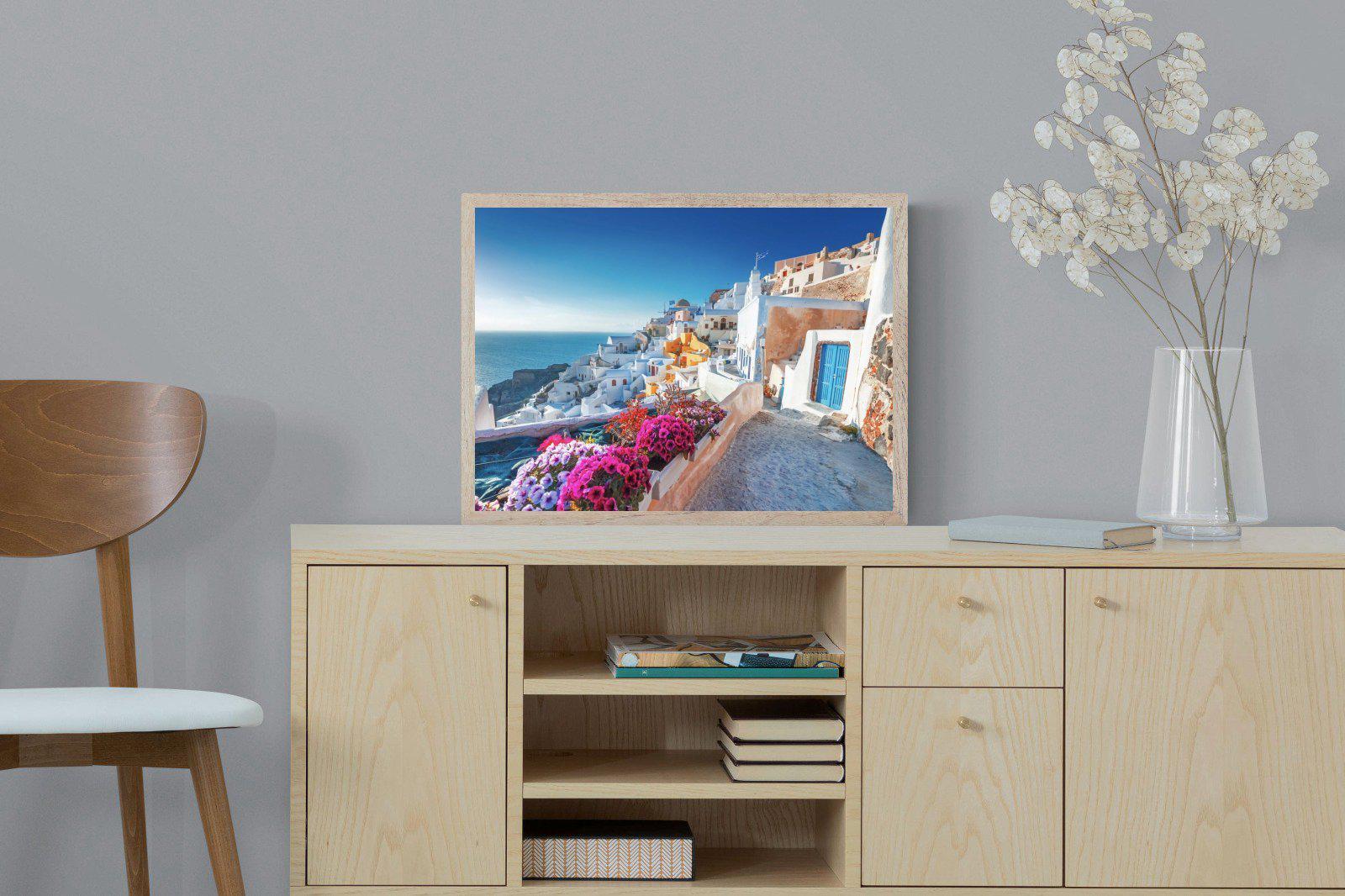 Santorini-Wall_Art-60 x 45cm-Mounted Canvas-Wood-Pixalot