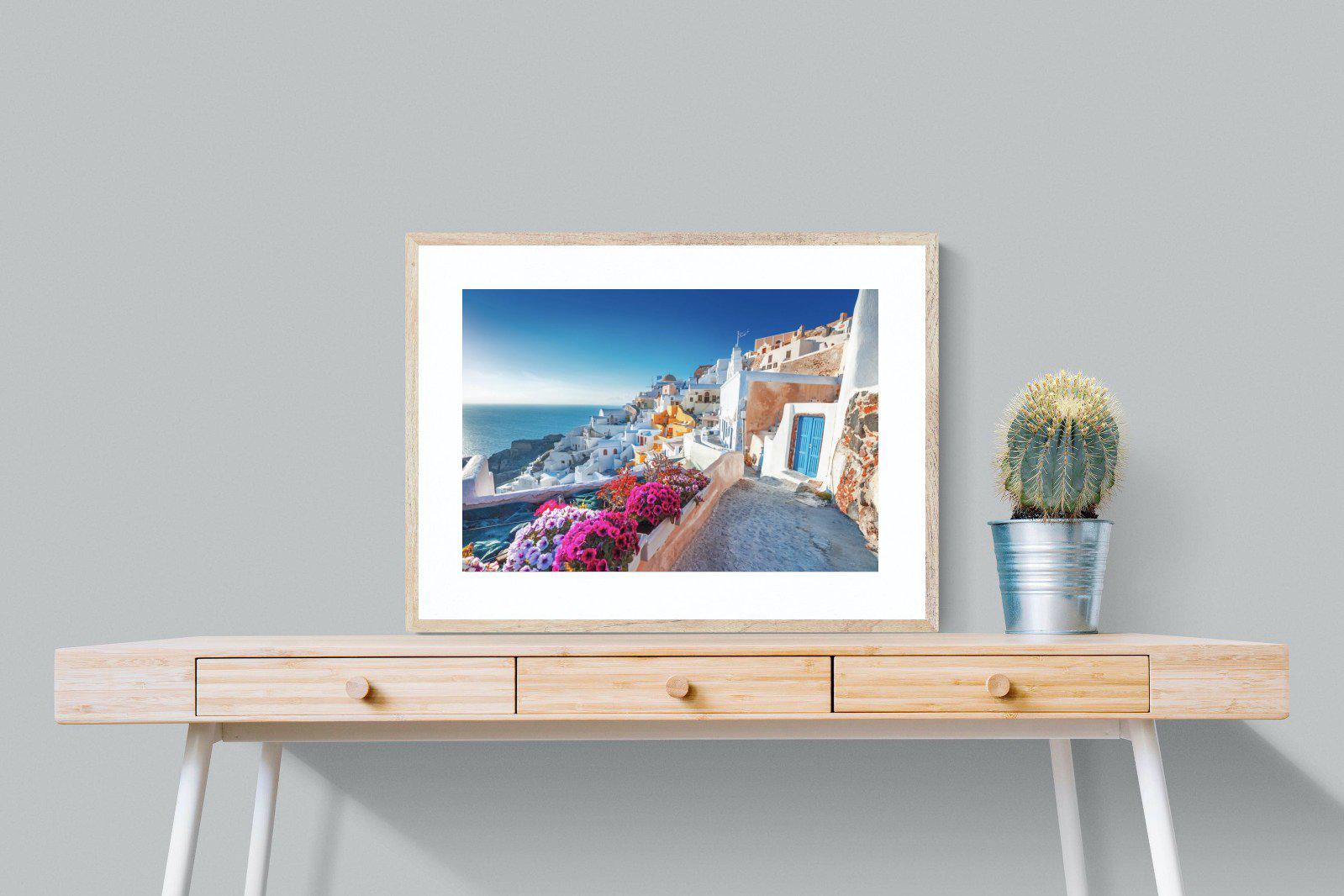 Santorini-Wall_Art-80 x 60cm-Framed Print-Wood-Pixalot