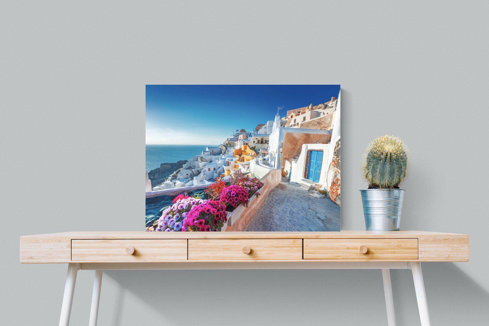 Santorini-Wall_Art-80 x 60cm-Mounted Canvas-No Frame-Pixalot