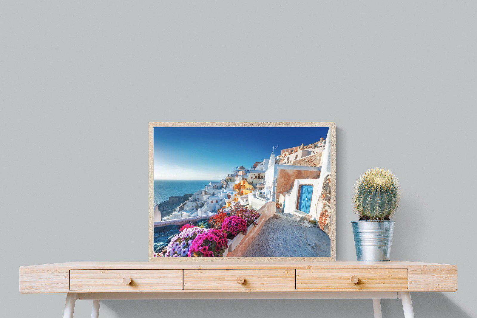 Santorini-Wall_Art-80 x 60cm-Mounted Canvas-Wood-Pixalot