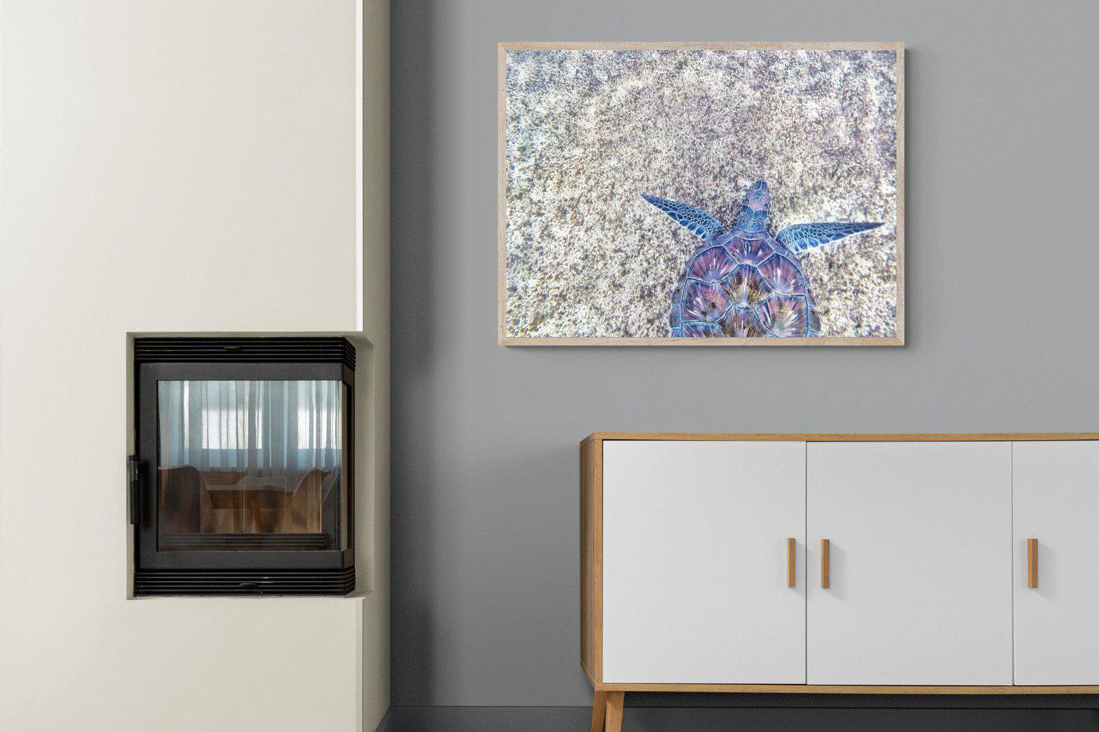Sapphire Sea Turtle-Wall_Art-100 x 75cm-Mounted Canvas-Wood-Pixalot
