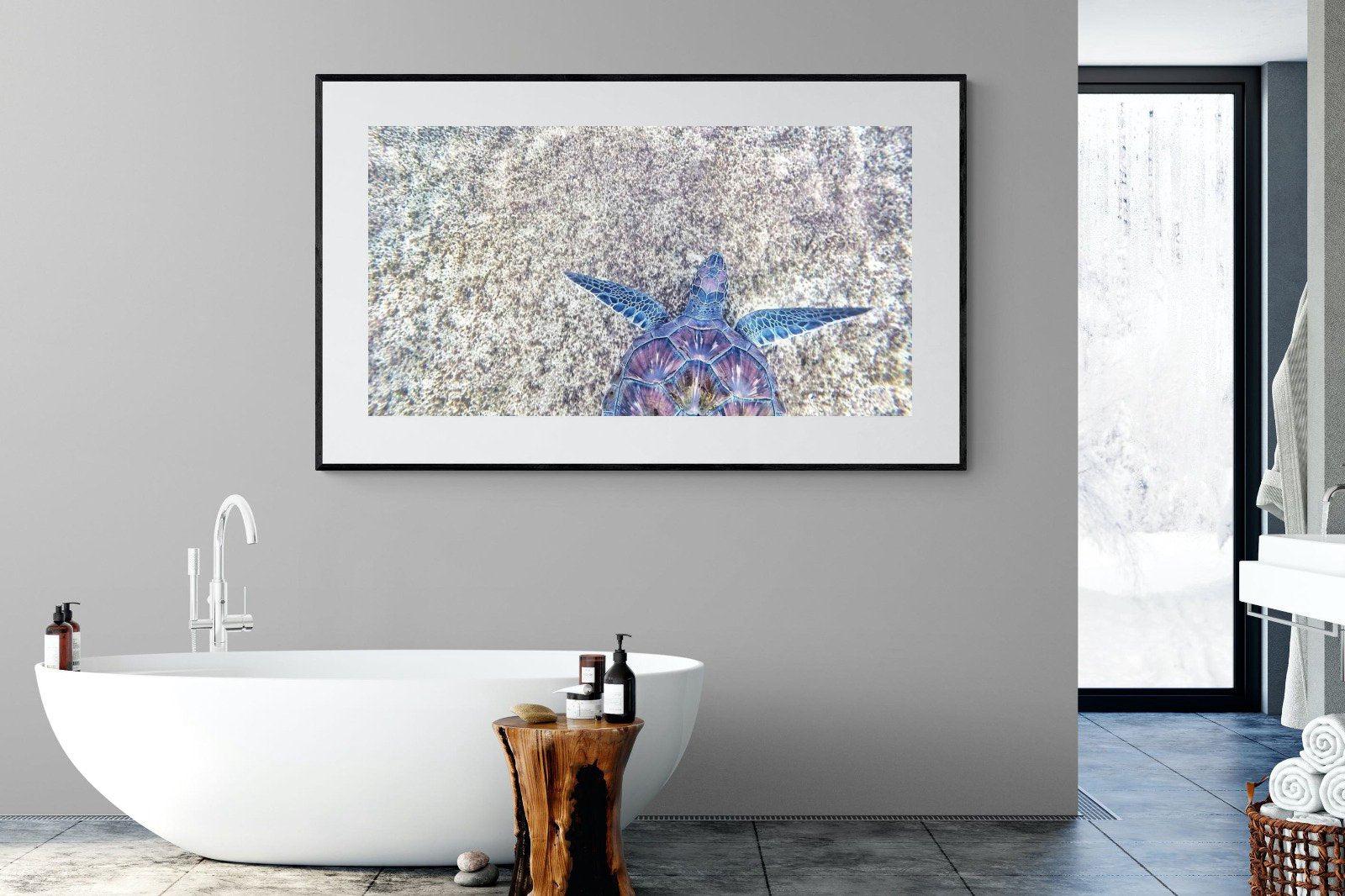 Sapphire Sea Turtle-Wall_Art-180 x 110cm-Framed Print-Black-Pixalot