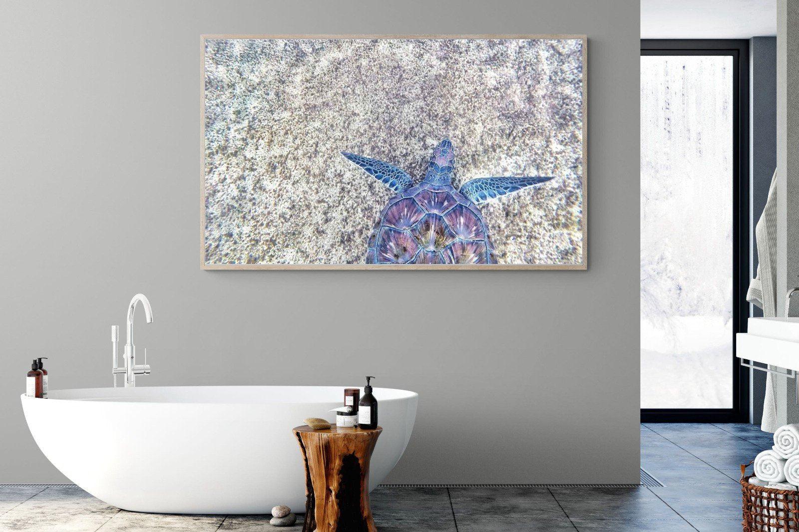 Sapphire Sea Turtle-Wall_Art-180 x 110cm-Mounted Canvas-Wood-Pixalot