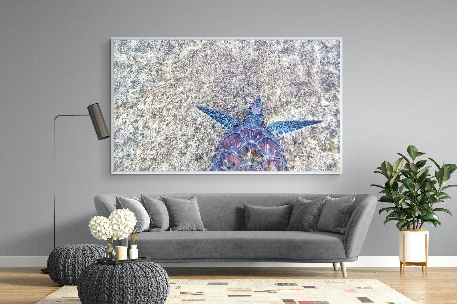 Sapphire Sea Turtle-Wall_Art-220 x 130cm-Mounted Canvas-White-Pixalot
