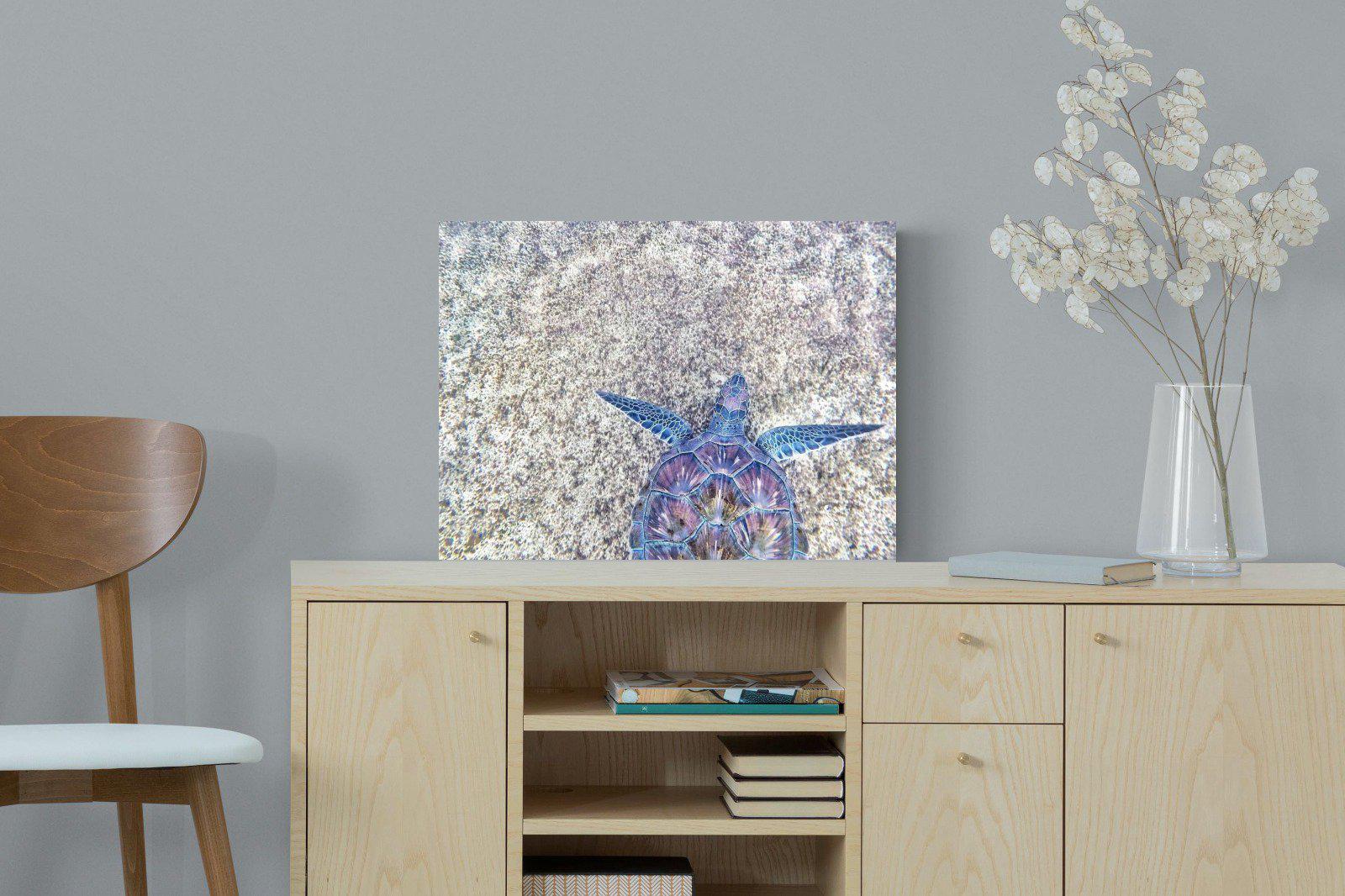 Sapphire Sea Turtle-Wall_Art-60 x 45cm-Mounted Canvas-No Frame-Pixalot