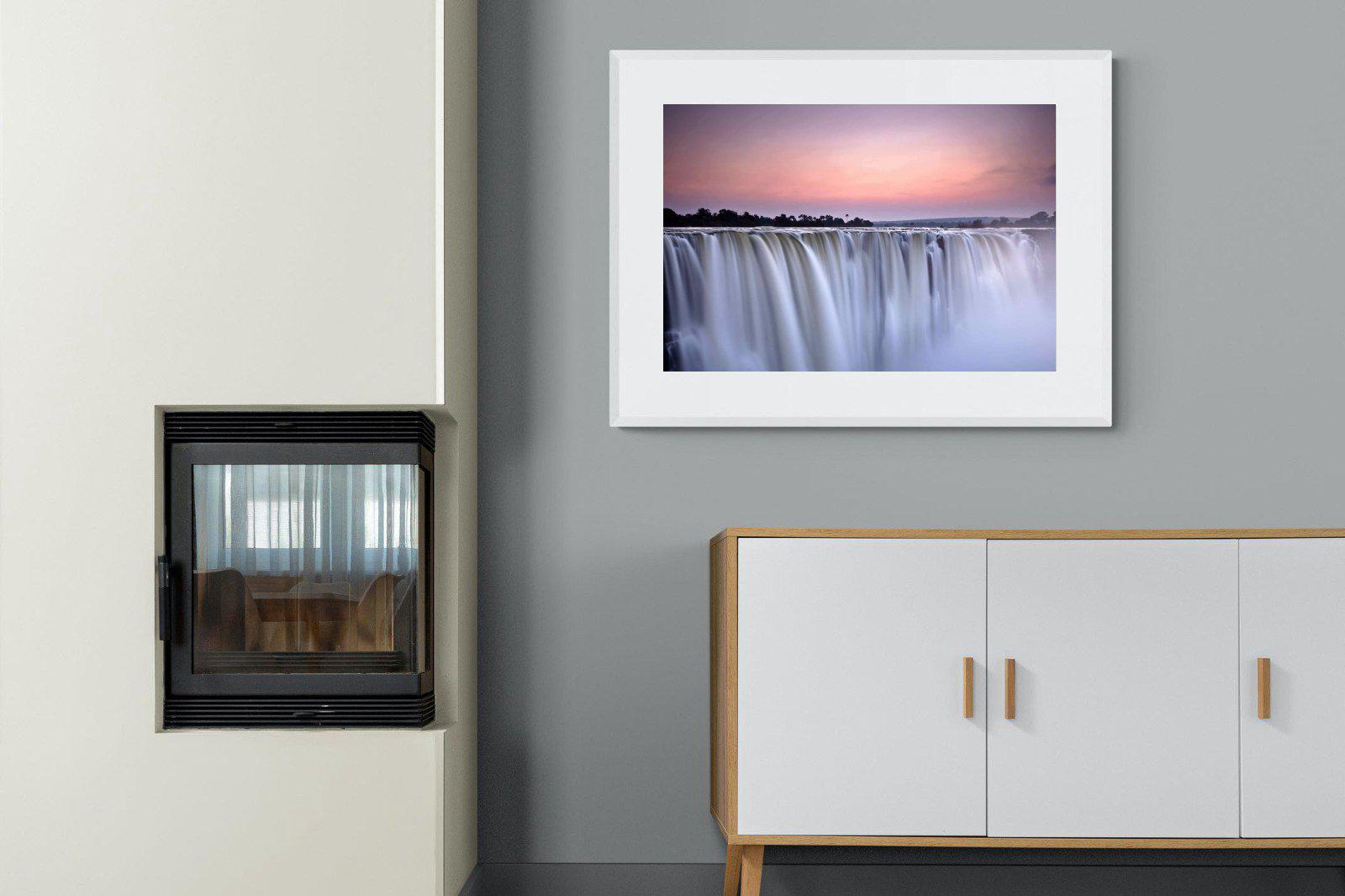 Satin Falls-Wall_Art-100 x 75cm-Framed Print-White-Pixalot