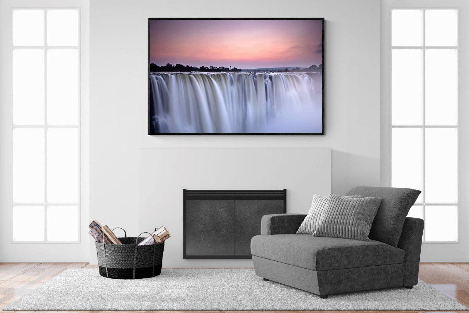 Satin Falls-Wall_Art-150 x 100cm-Mounted Canvas-Black-Pixalot