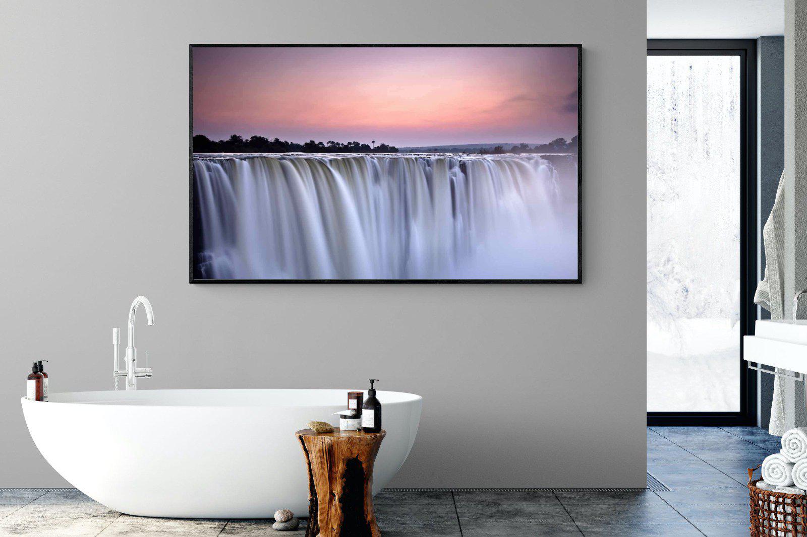 Satin Falls-Wall_Art-180 x 110cm-Mounted Canvas-Black-Pixalot