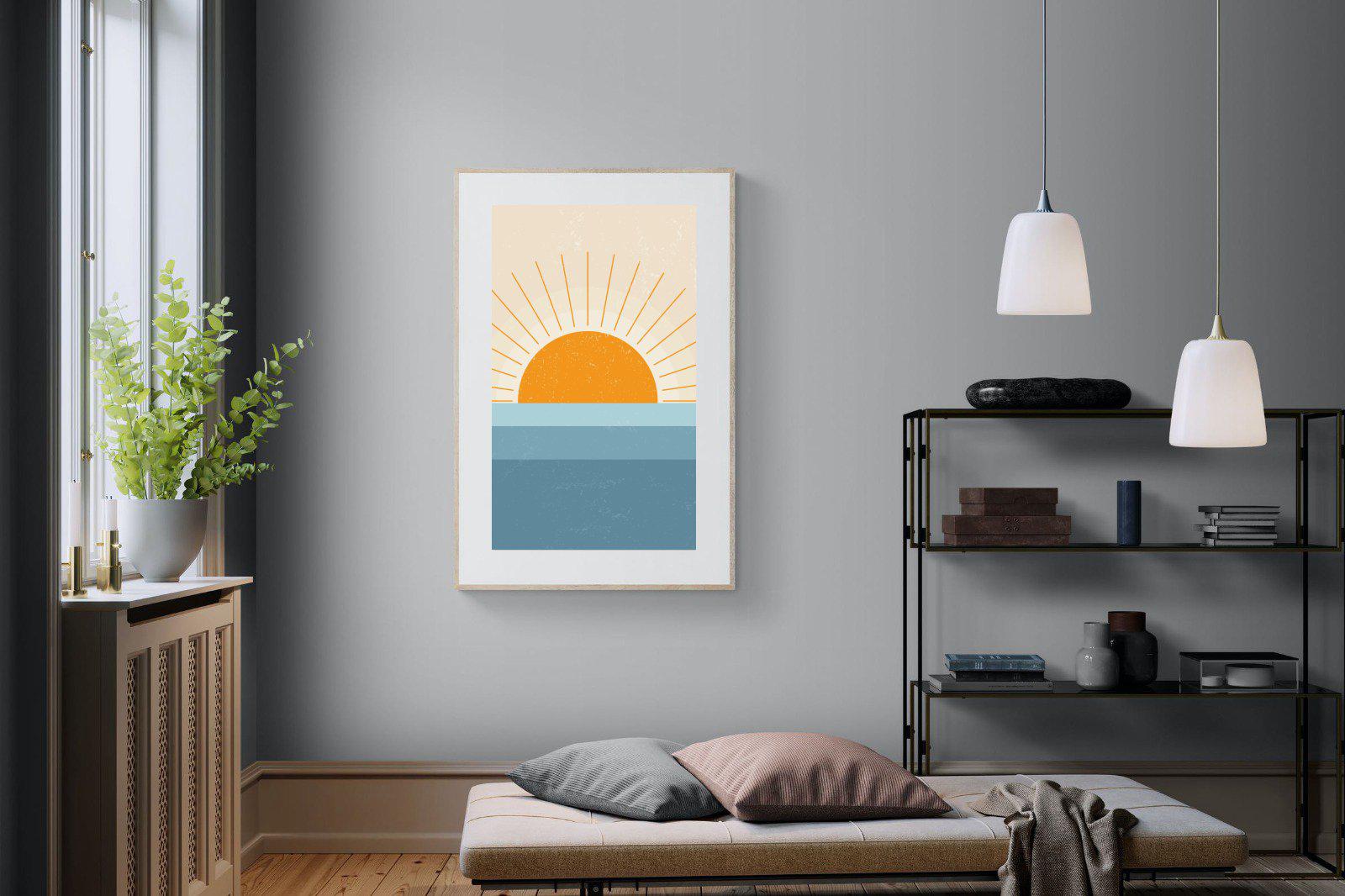 Scandi Sunrise-Wall_Art-100 x 150cm-Framed Print-Wood-Pixalot