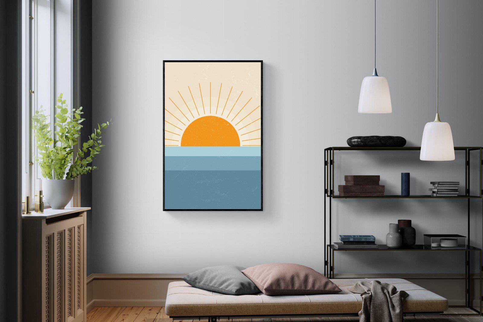 Scandi Sunrise-Wall_Art-100 x 150cm-Mounted Canvas-Black-Pixalot