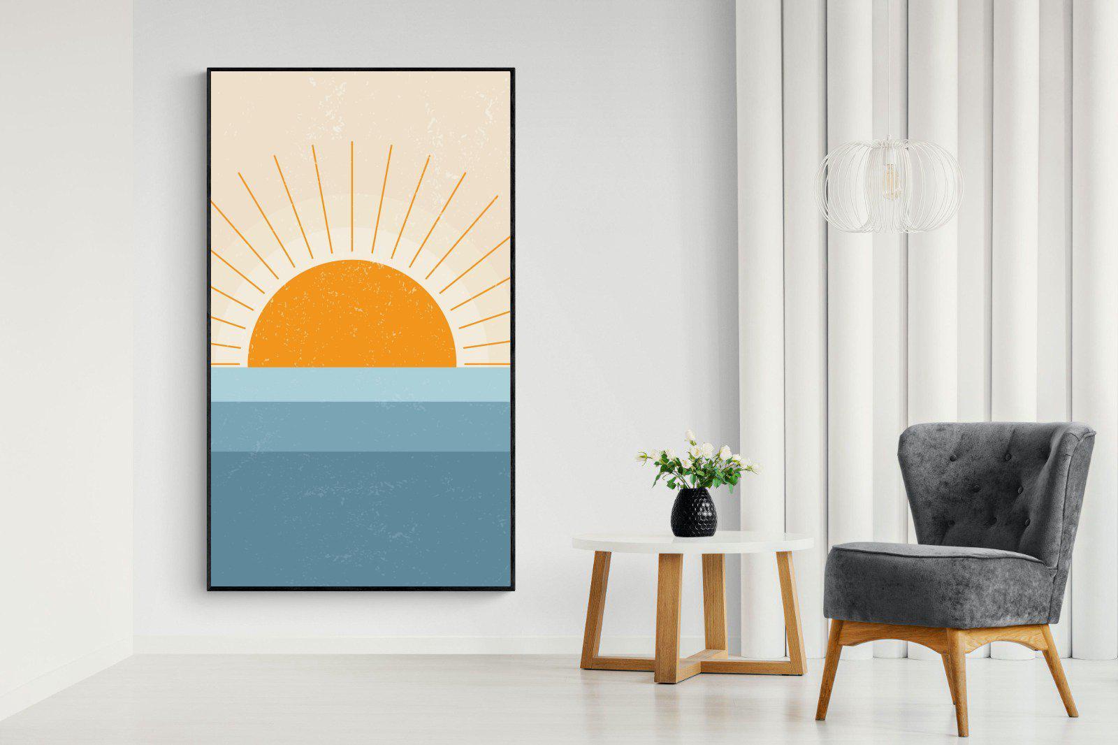 Scandi Sunrise-Wall_Art-130 x 220cm-Mounted Canvas-Black-Pixalot