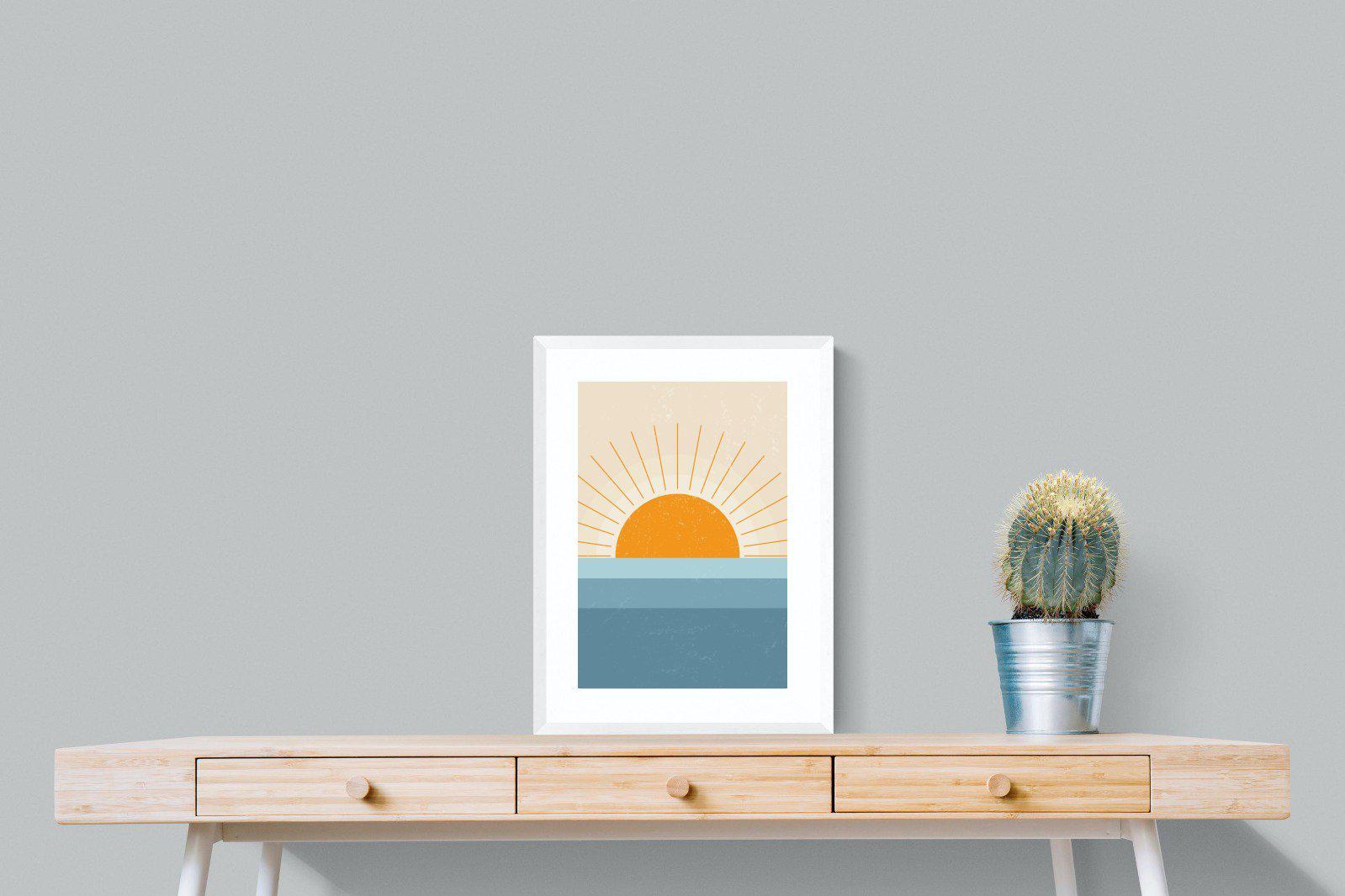 Scandi Sunrise-Wall_Art-45 x 60cm-Framed Print-White-Pixalot