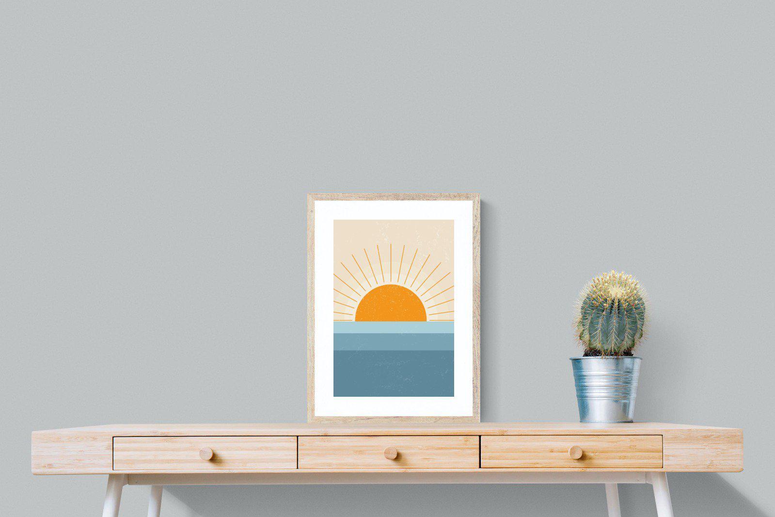 Scandi Sunrise-Wall_Art-45 x 60cm-Framed Print-Wood-Pixalot
