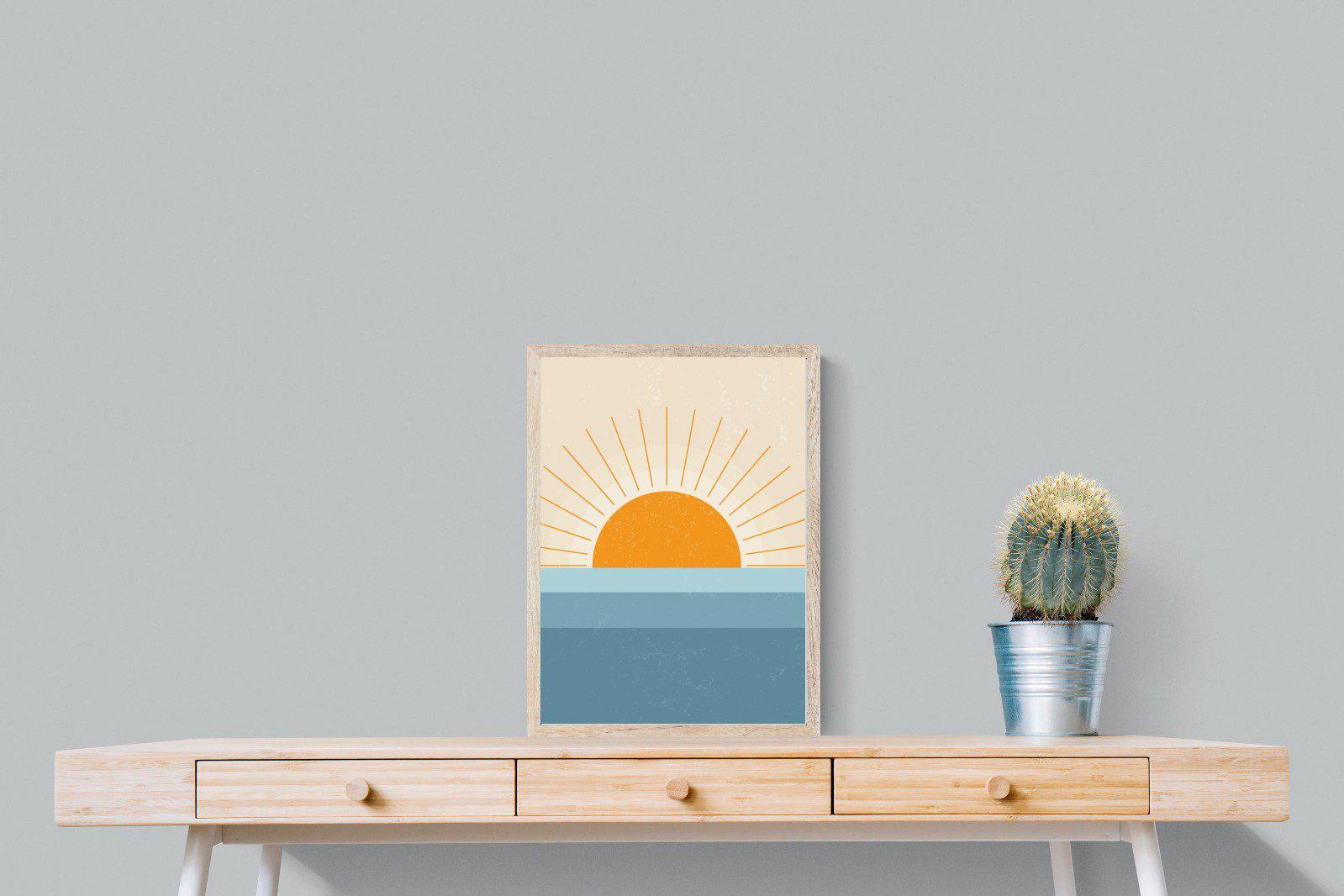 Scandi Sunrise-Wall_Art-45 x 60cm-Mounted Canvas-Wood-Pixalot