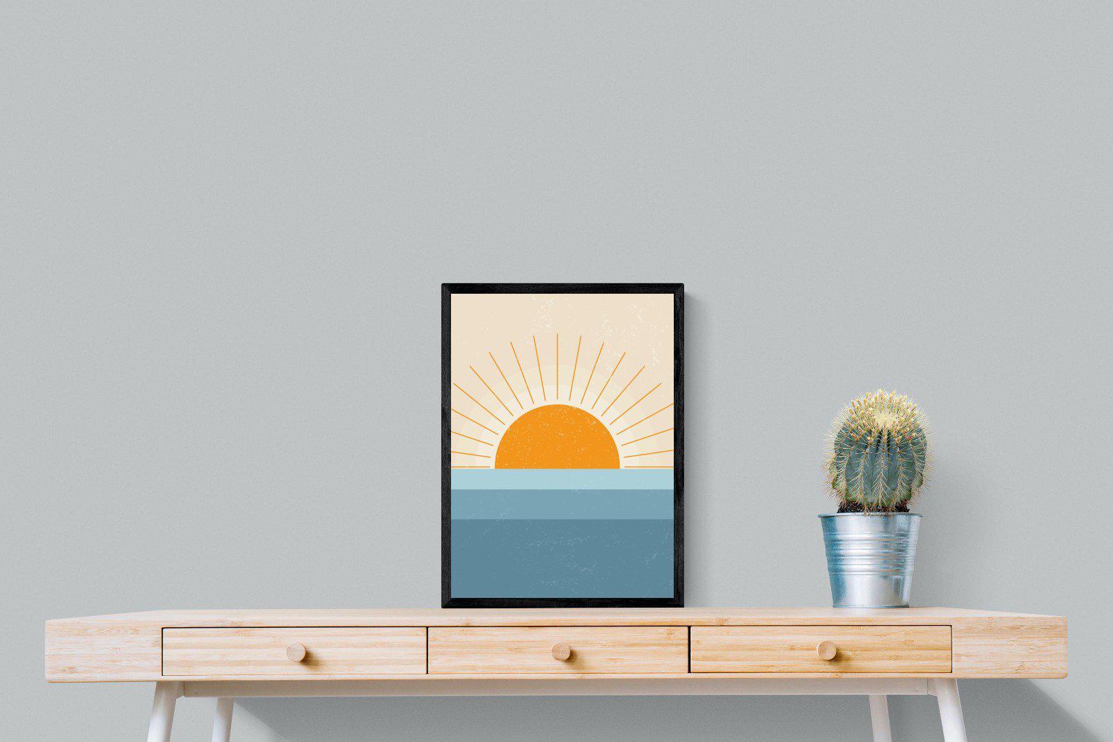 Scandi Sunrise-Wall_Art-45 x 60cm-Mounted Canvas-Black-Pixalot