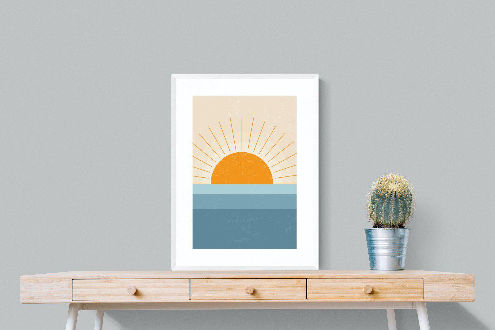 Scandi Sunrise-Wall_Art-60 x 80cm-Framed Print-White-Pixalot