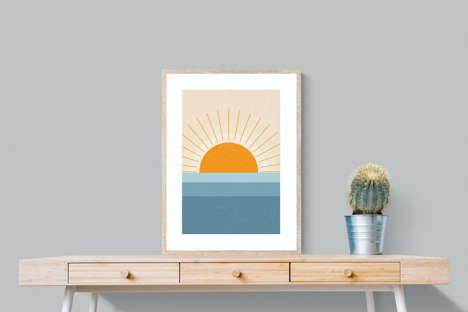 Scandi Sunrise-Wall_Art-60 x 80cm-Framed Print-Wood-Pixalot