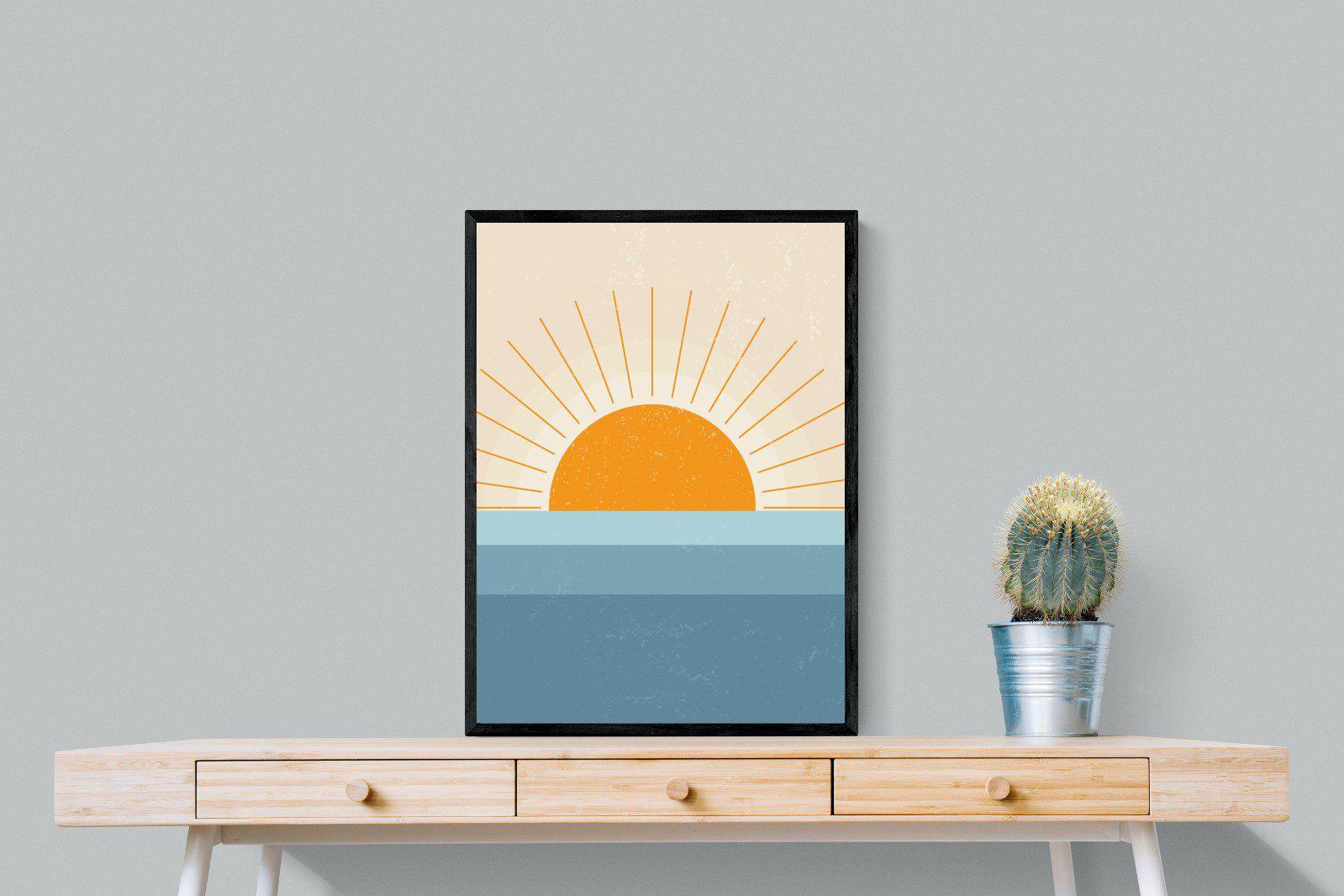Scandi Sunrise-Wall_Art-60 x 80cm-Mounted Canvas-Black-Pixalot
