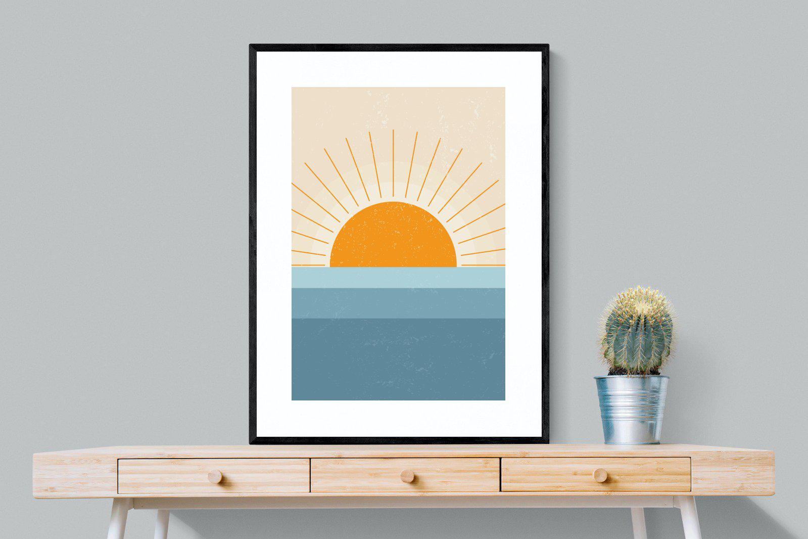 Scandi Sunrise-Wall_Art-75 x 100cm-Framed Print-Black-Pixalot