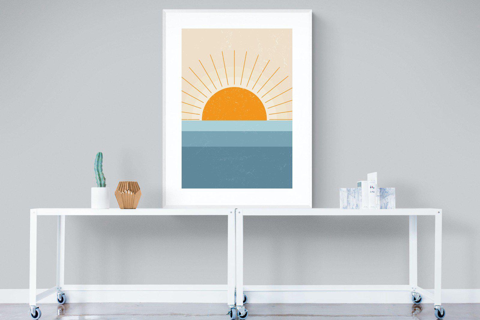 Scandi Sunrise-Wall_Art-90 x 120cm-Framed Print-White-Pixalot