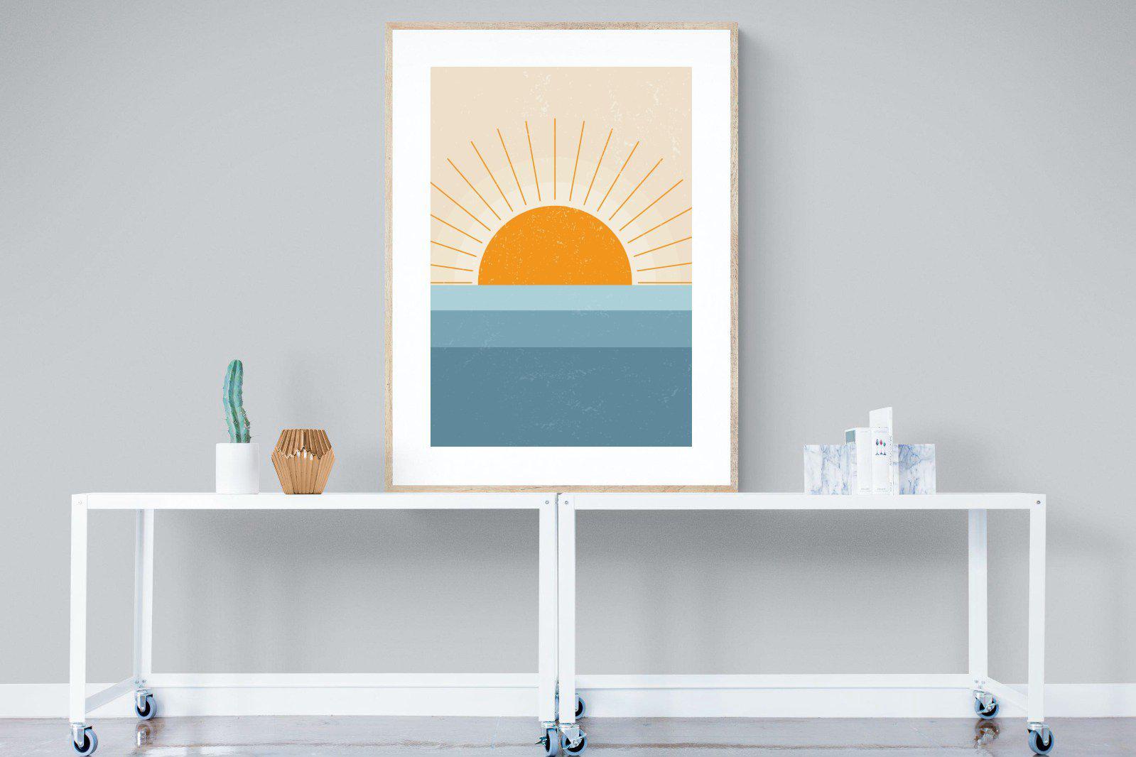 Scandi Sunrise-Wall_Art-90 x 120cm-Framed Print-Wood-Pixalot