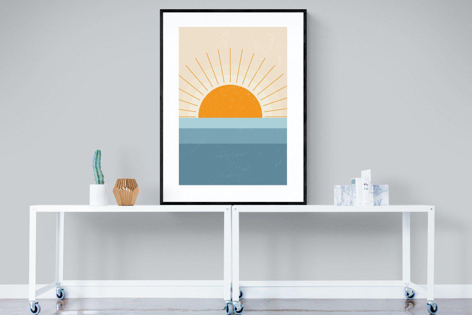 Scandi Sunrise-Wall_Art-90 x 120cm-Framed Print-Black-Pixalot