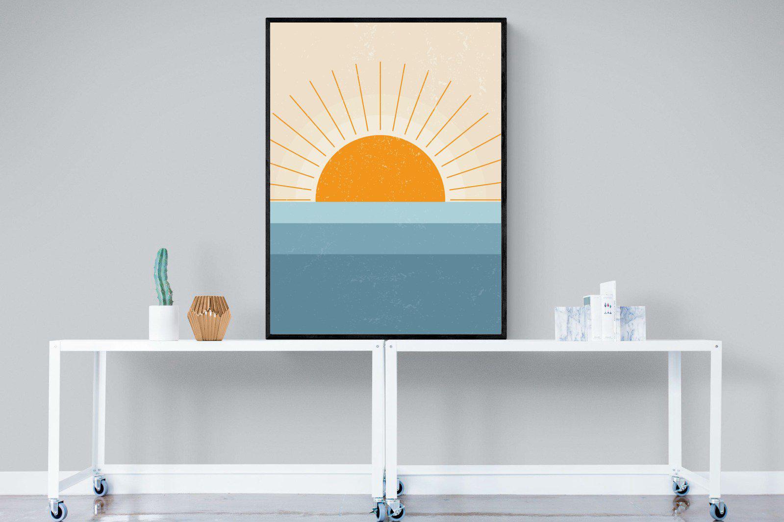 Scandi Sunrise-Wall_Art-90 x 120cm-Mounted Canvas-Black-Pixalot