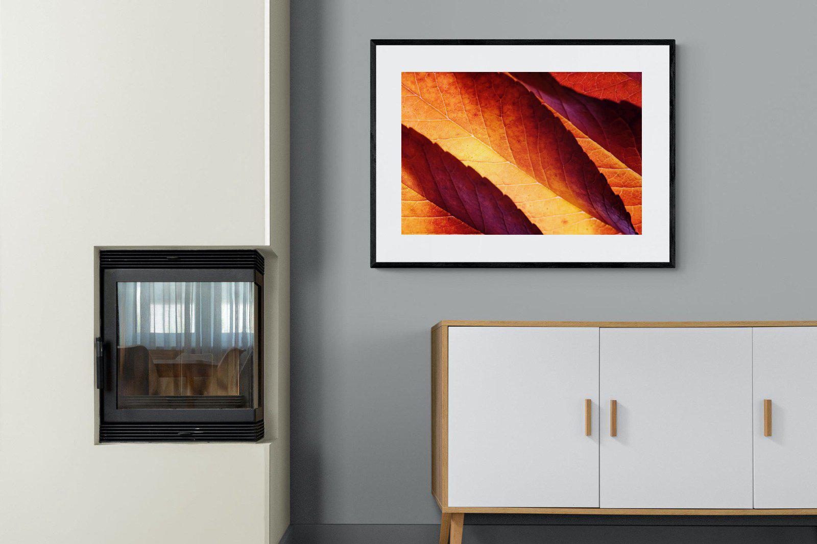 Scarlet Leaves-Wall_Art-100 x 75cm-Framed Print-Black-Pixalot