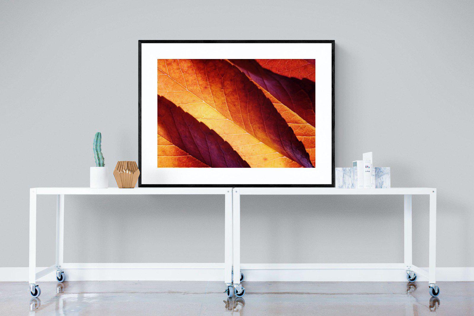 Scarlet Leaves-Wall_Art-120 x 90cm-Framed Print-Black-Pixalot
