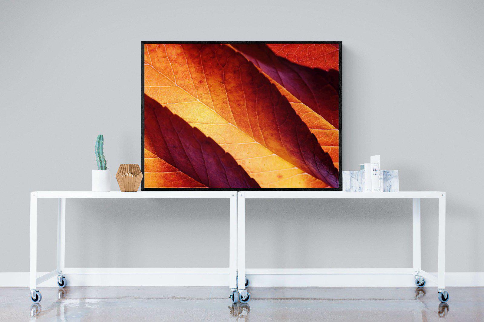 Scarlet Leaves-Wall_Art-120 x 90cm-Mounted Canvas-Black-Pixalot