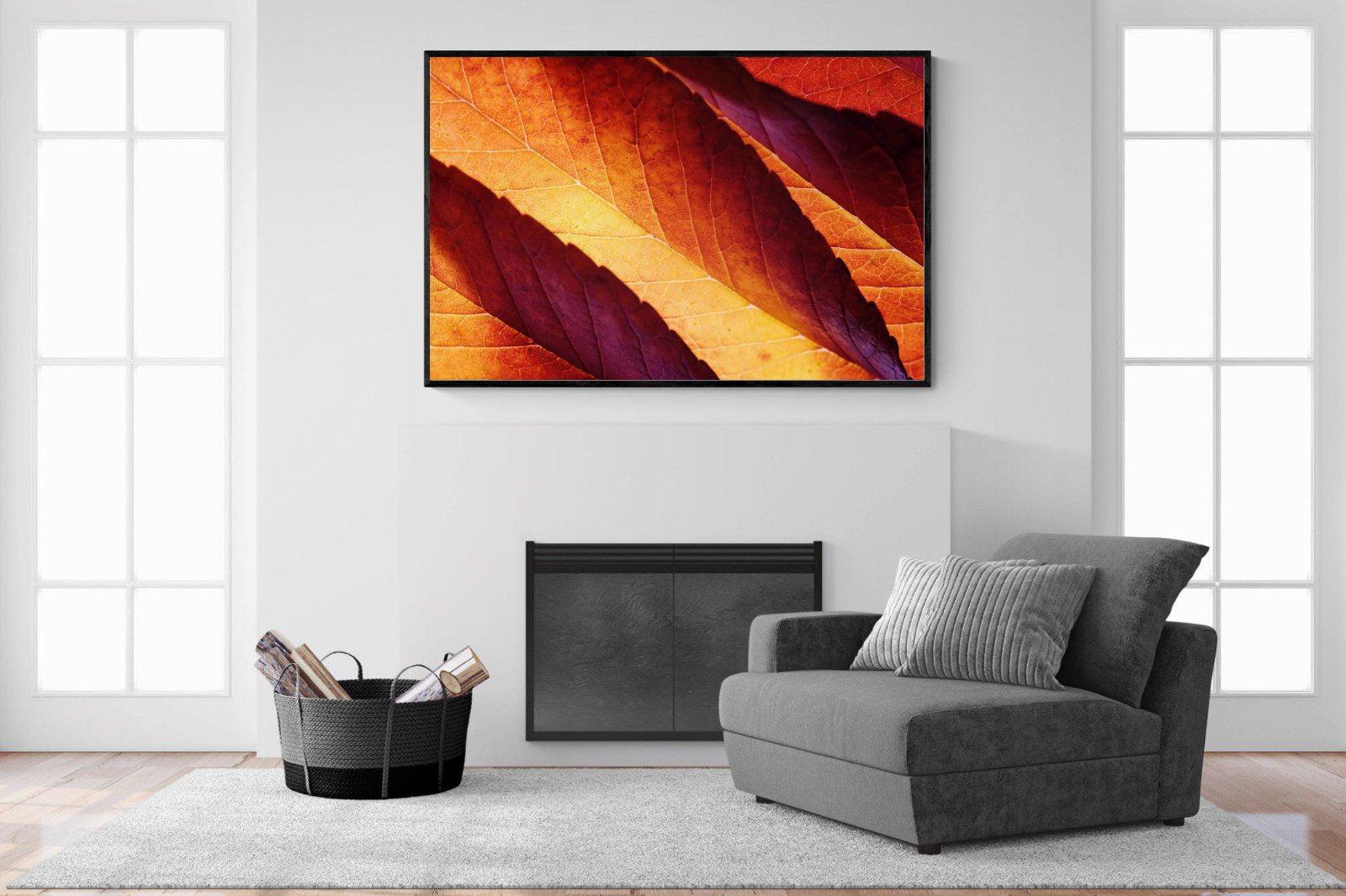 Scarlet Leaves-Wall_Art-150 x 100cm-Mounted Canvas-Black-Pixalot