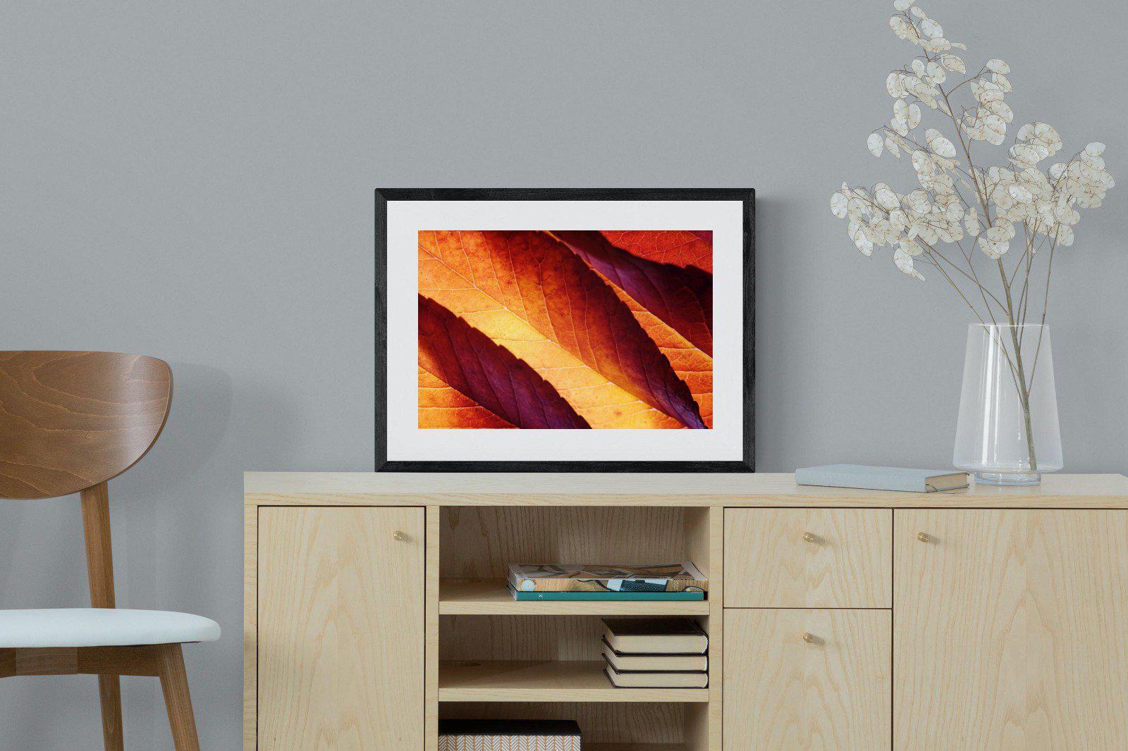 Scarlet Leaves-Wall_Art-60 x 45cm-Framed Print-Black-Pixalot