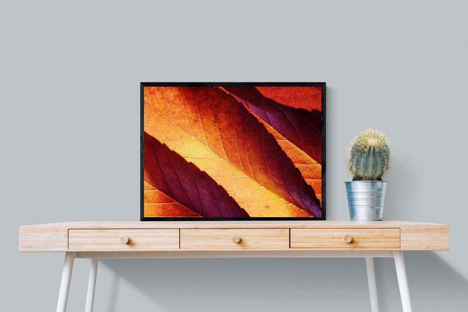 Scarlet Leaves-Wall_Art-80 x 60cm-Mounted Canvas-Black-Pixalot