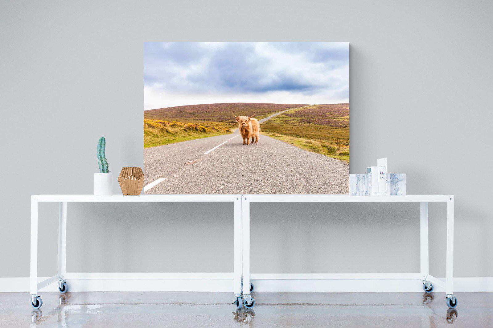 Scottish Highland Cow-Wall_Art-120 x 90cm-Mounted Canvas-No Frame-Pixalot