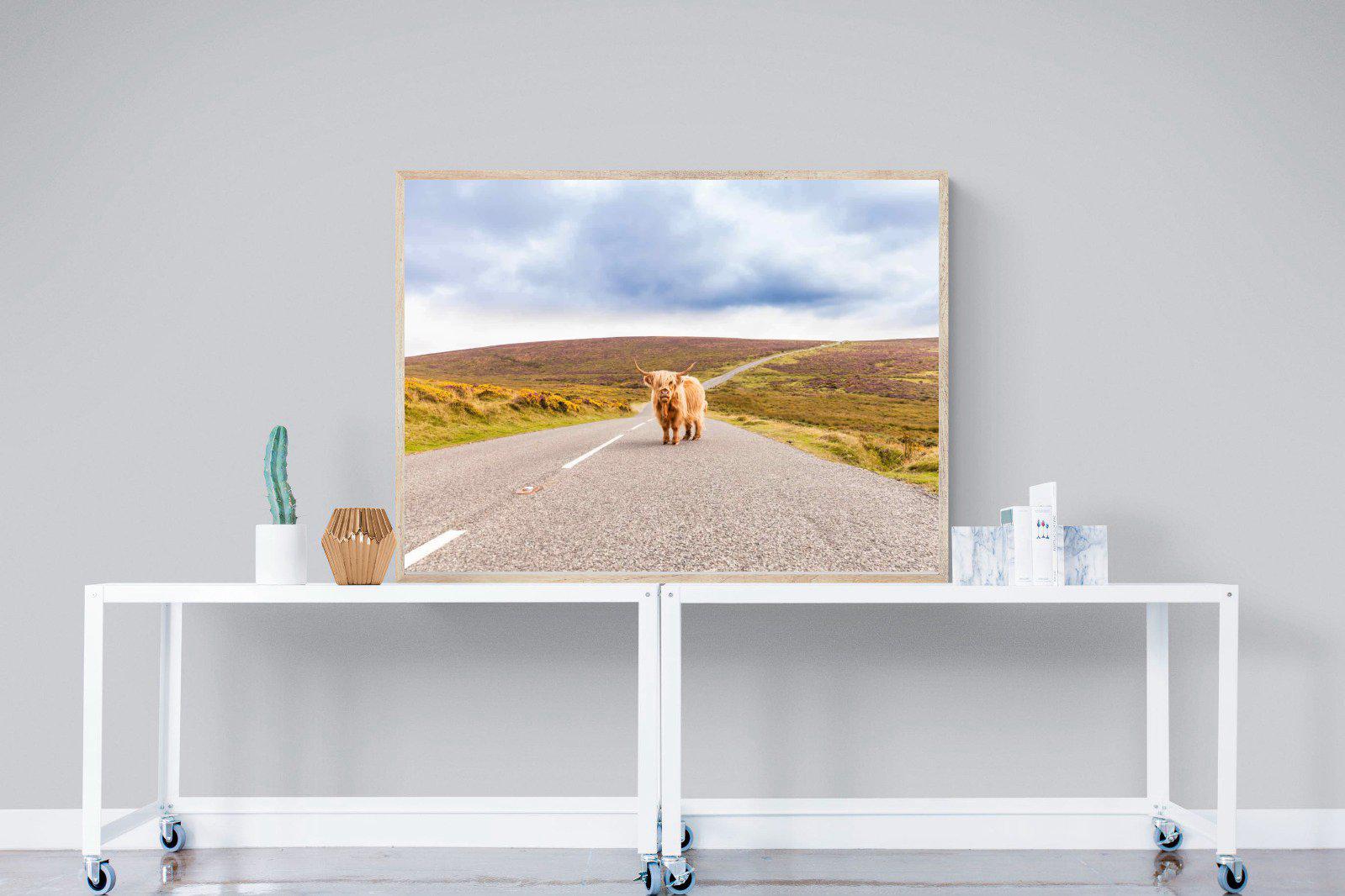 Scottish Highland Cow-Wall_Art-120 x 90cm-Mounted Canvas-Wood-Pixalot