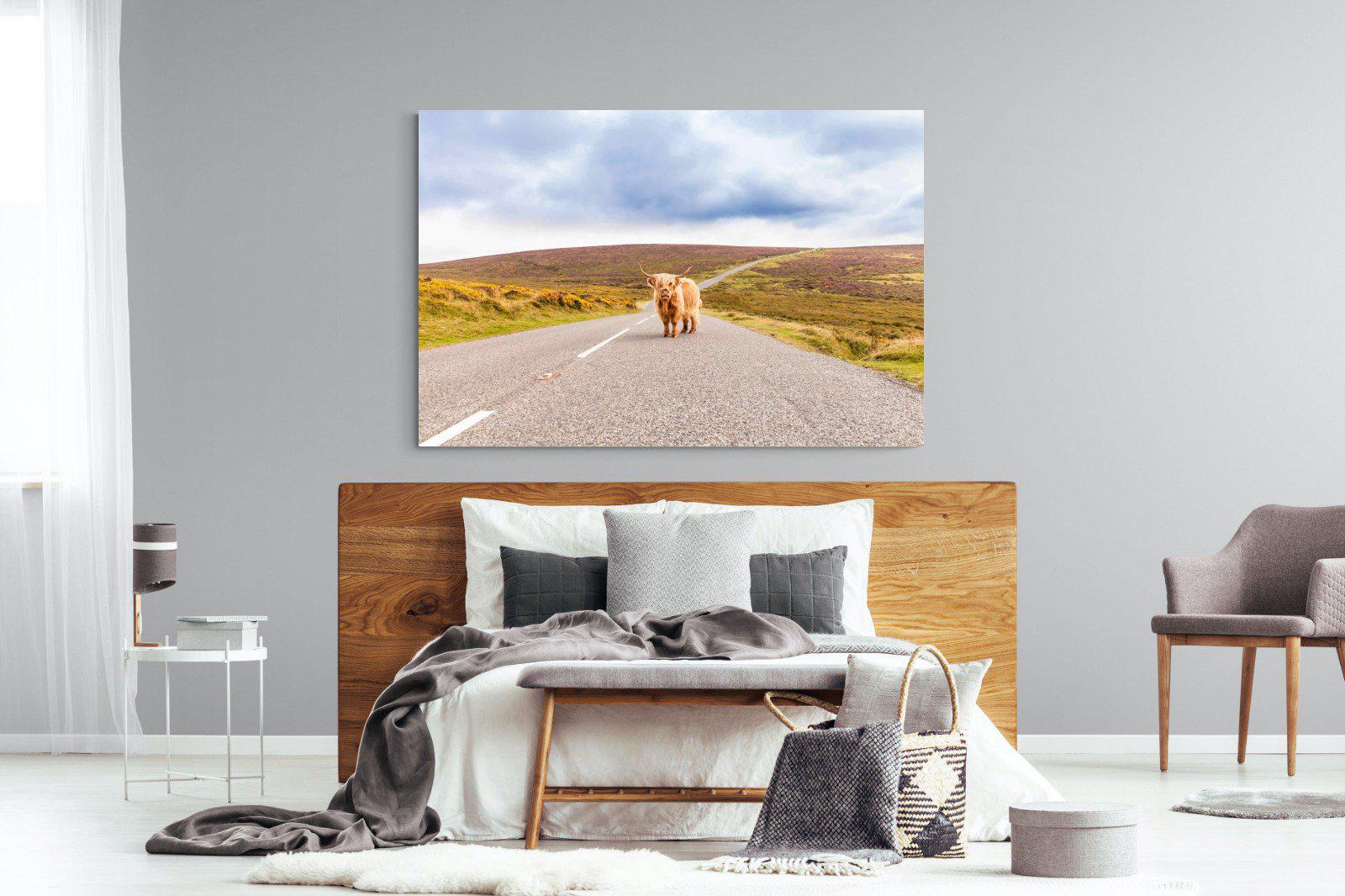 Scottish Highland Cow-Wall_Art-150 x 100cm-Mounted Canvas-No Frame-Pixalot