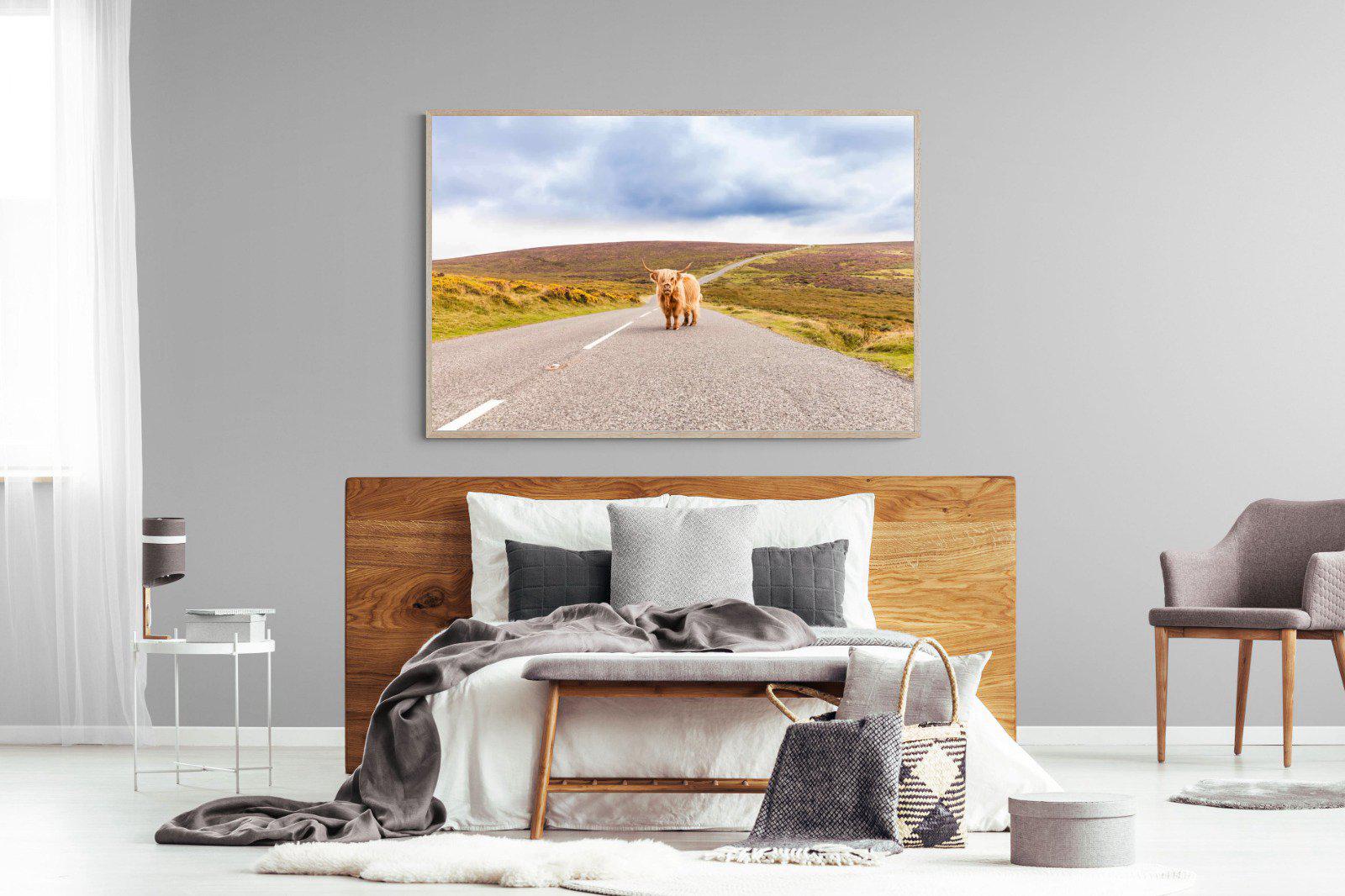 Scottish Highland Cow-Wall_Art-150 x 100cm-Mounted Canvas-Wood-Pixalot